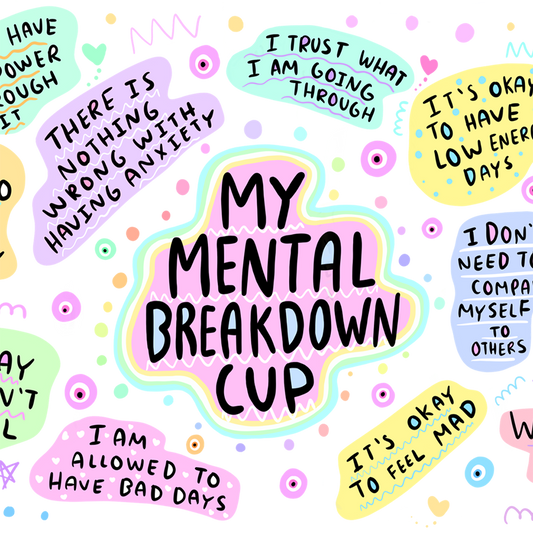 My Mental Breakdown Glass Cup, Mug & Tumbler with Lid and Straw