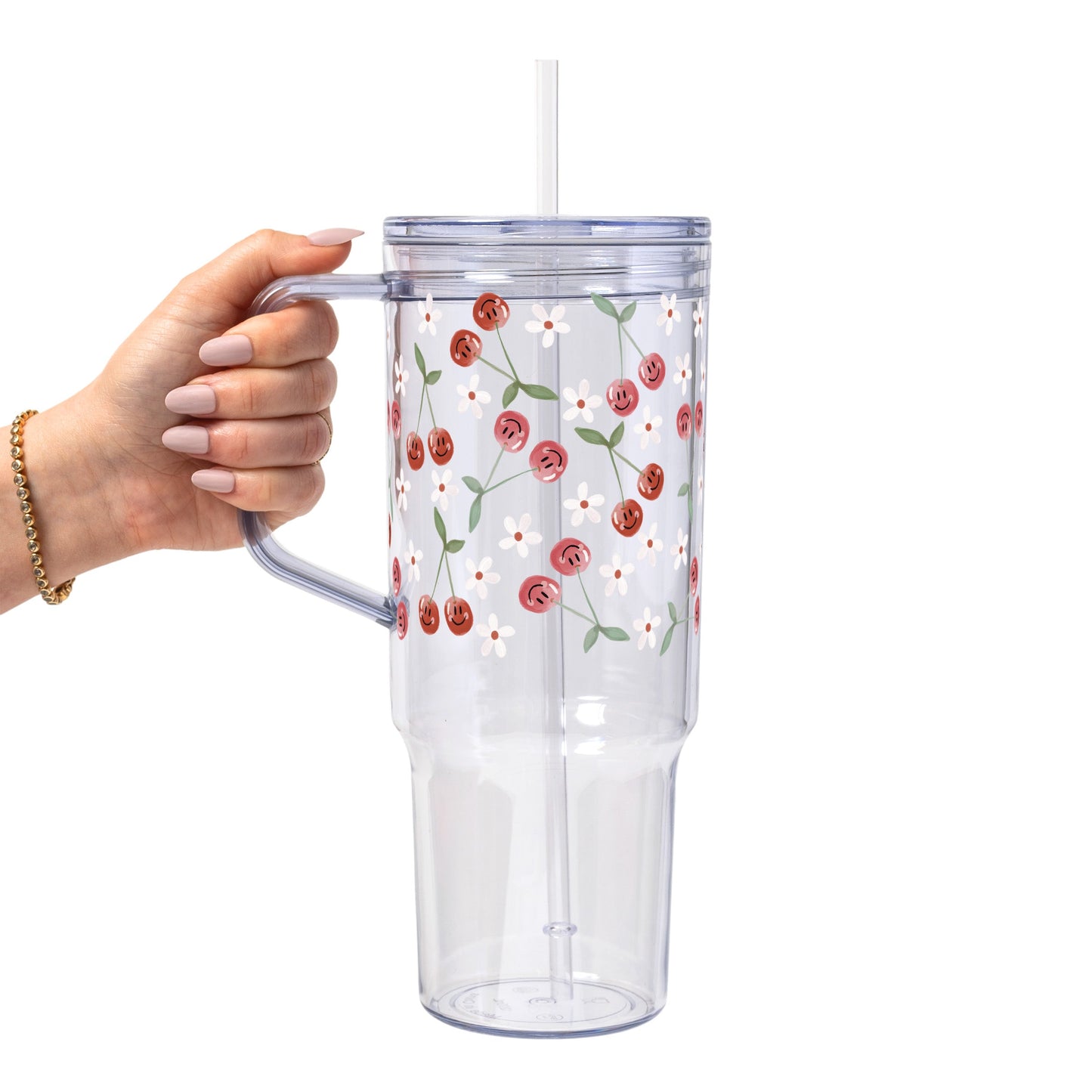 Spring 2025 Aesthetic Glass Cup, Mug & Tumbler with Lid and Straw