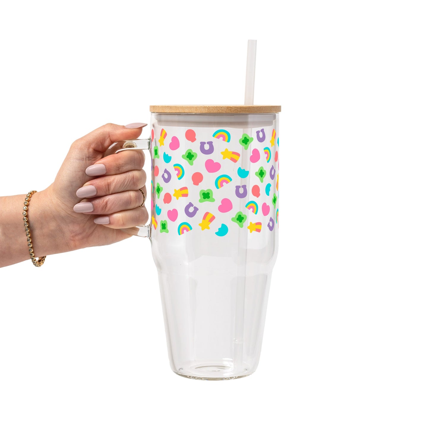St Patricks Day Collection Glass Cup, Mug & Tumbler with Lid and Straw