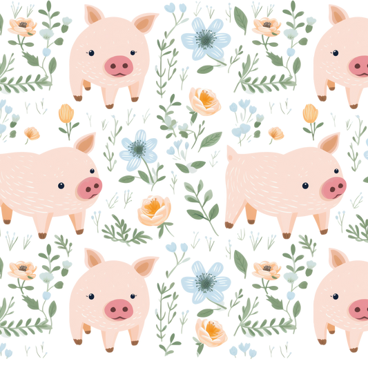Piggies and Posies Glass Cup, Mug & Tumbler with Lid and Straw