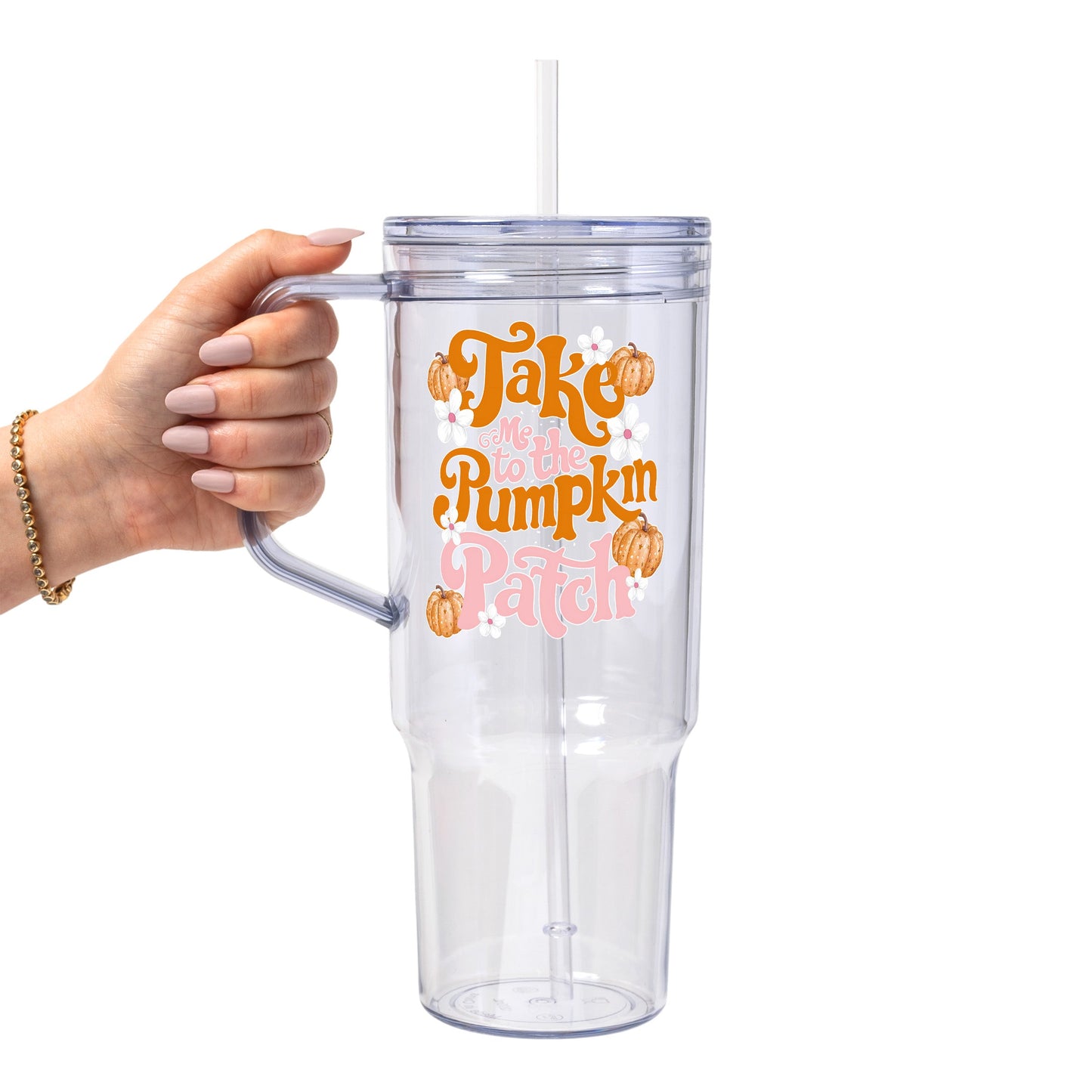 Pumpkin Spice Fall Glass Cup, Mug & Tumbler with Lid and Straw