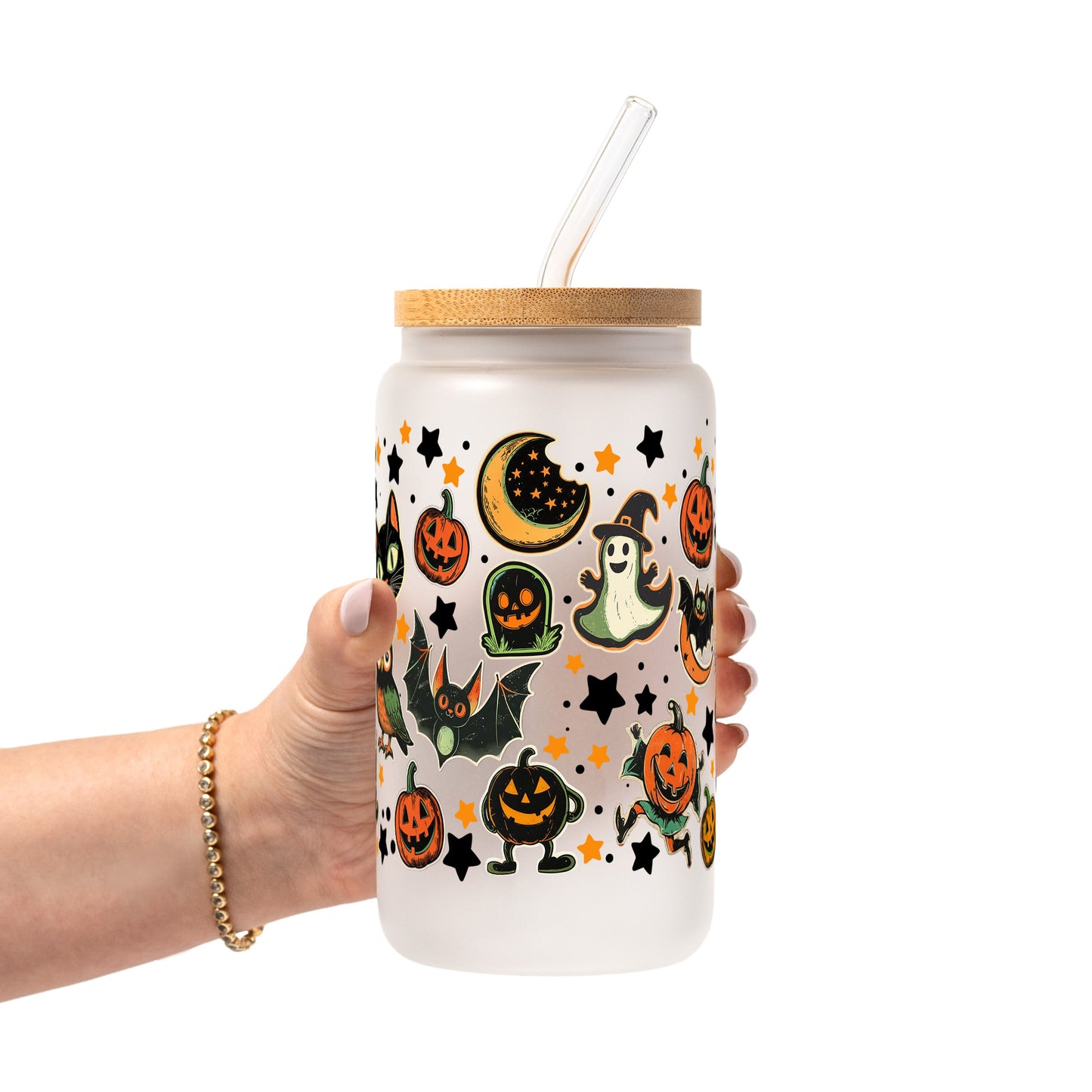 Retrocore Halloween Glass Cup, Mug & Tumbler with Lid and Straw