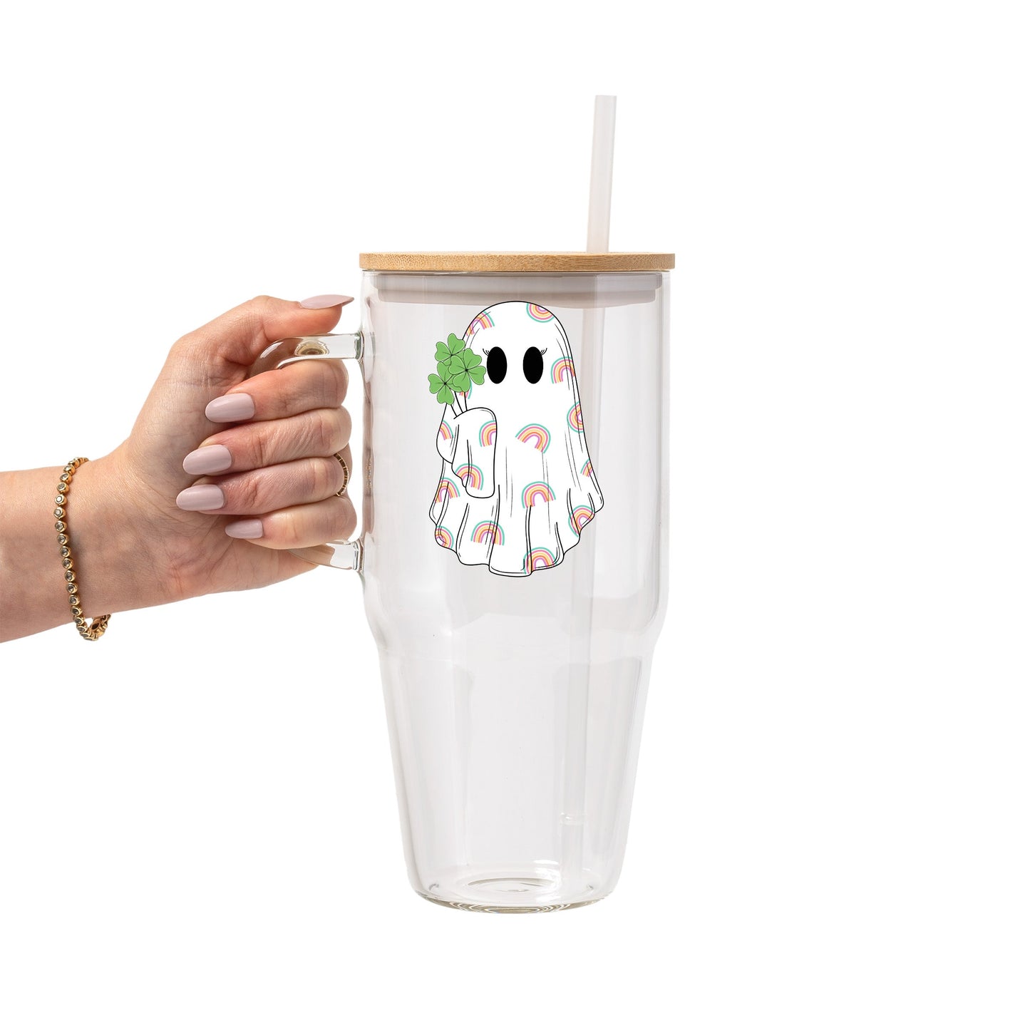 St Patricks Day Collection Glass Cup, Mug & Tumbler with Lid and Straw