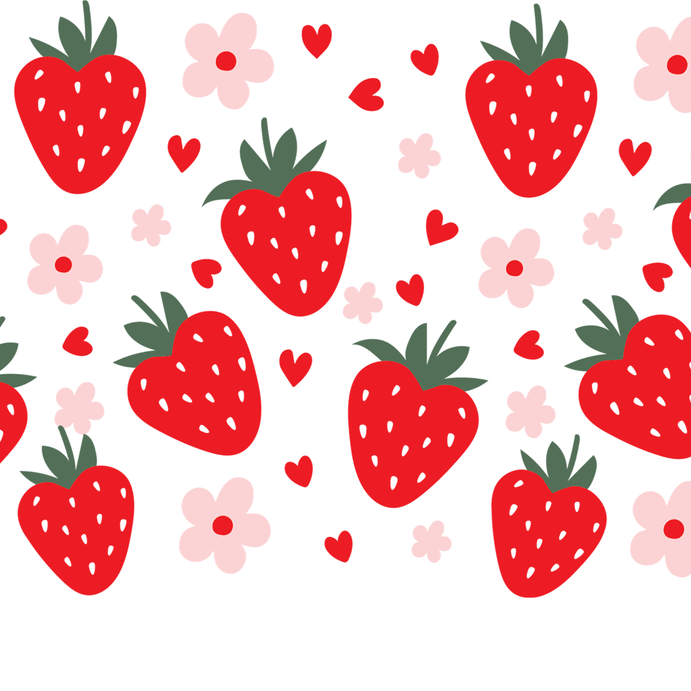 Strawberry Floral Glass Cup, Mug & Tumbler with Lid and Straw