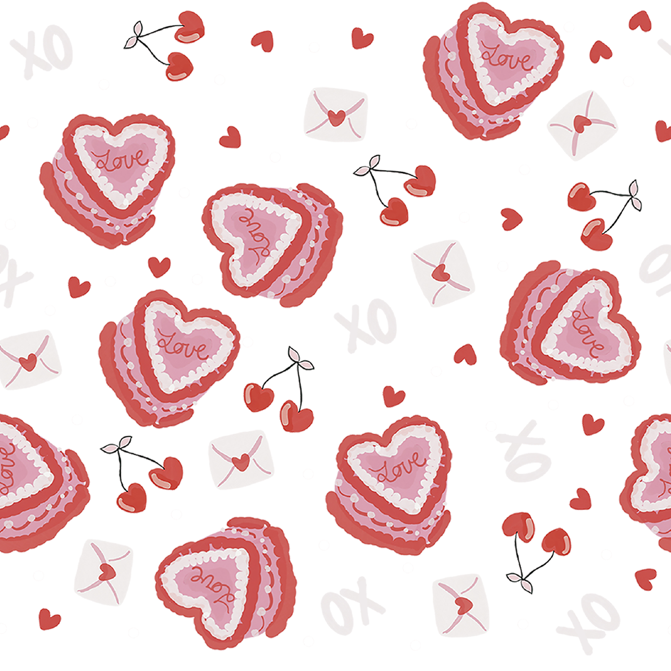 Valentine's Day Heart Cakes Glass Cup, Mug & Tumbler with Lid and Straw