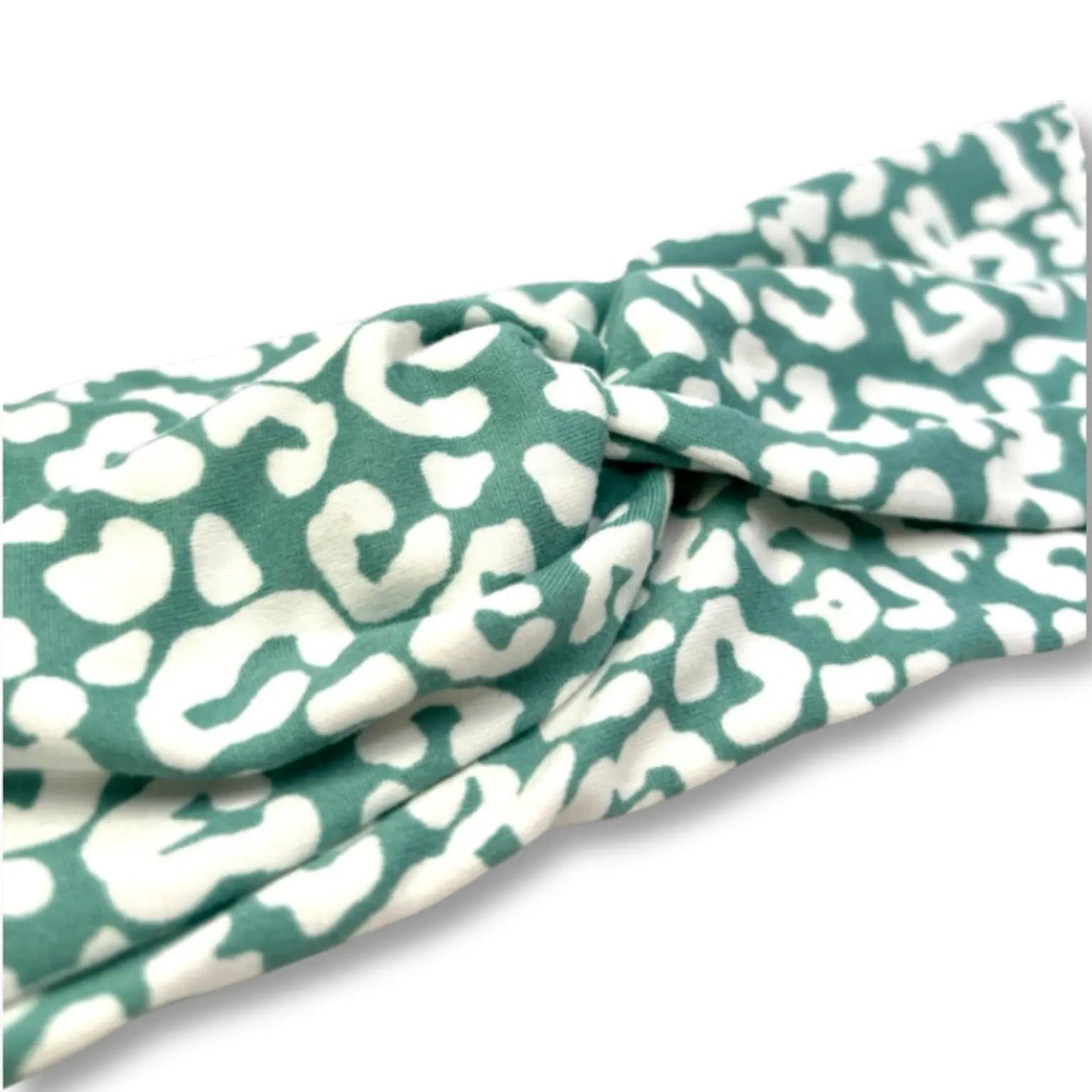 Teal Leopard Twist Knot Headband