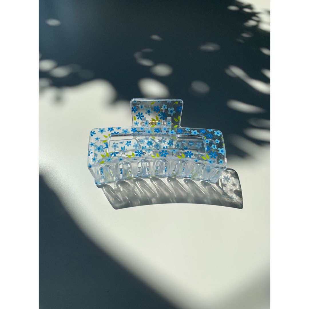 Velvet Claws Hair Clip | The Crystal in Blue Flowers Hair Claw