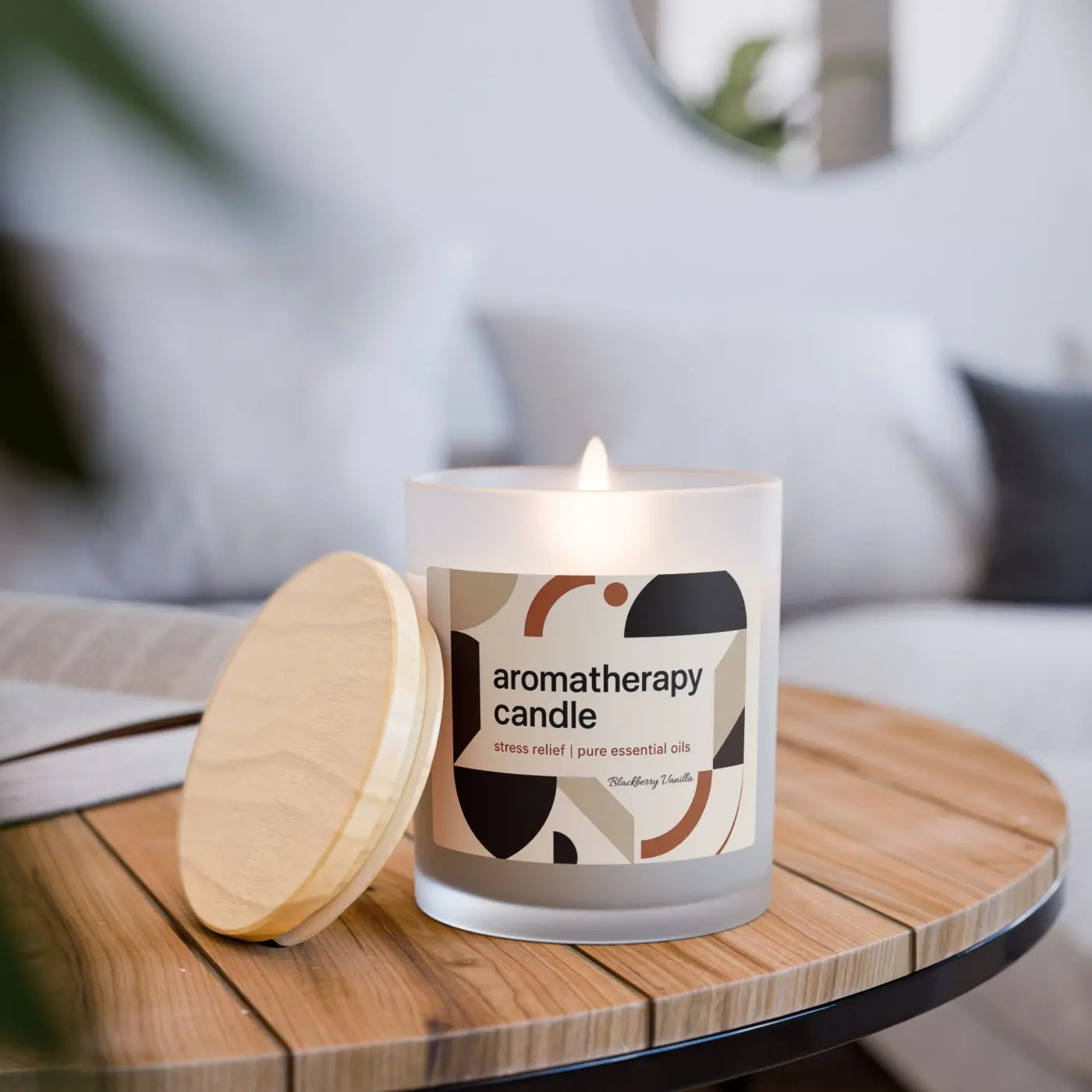 Frosted Glass Aromatherapy Candle – Stress Relief - Dipaliz