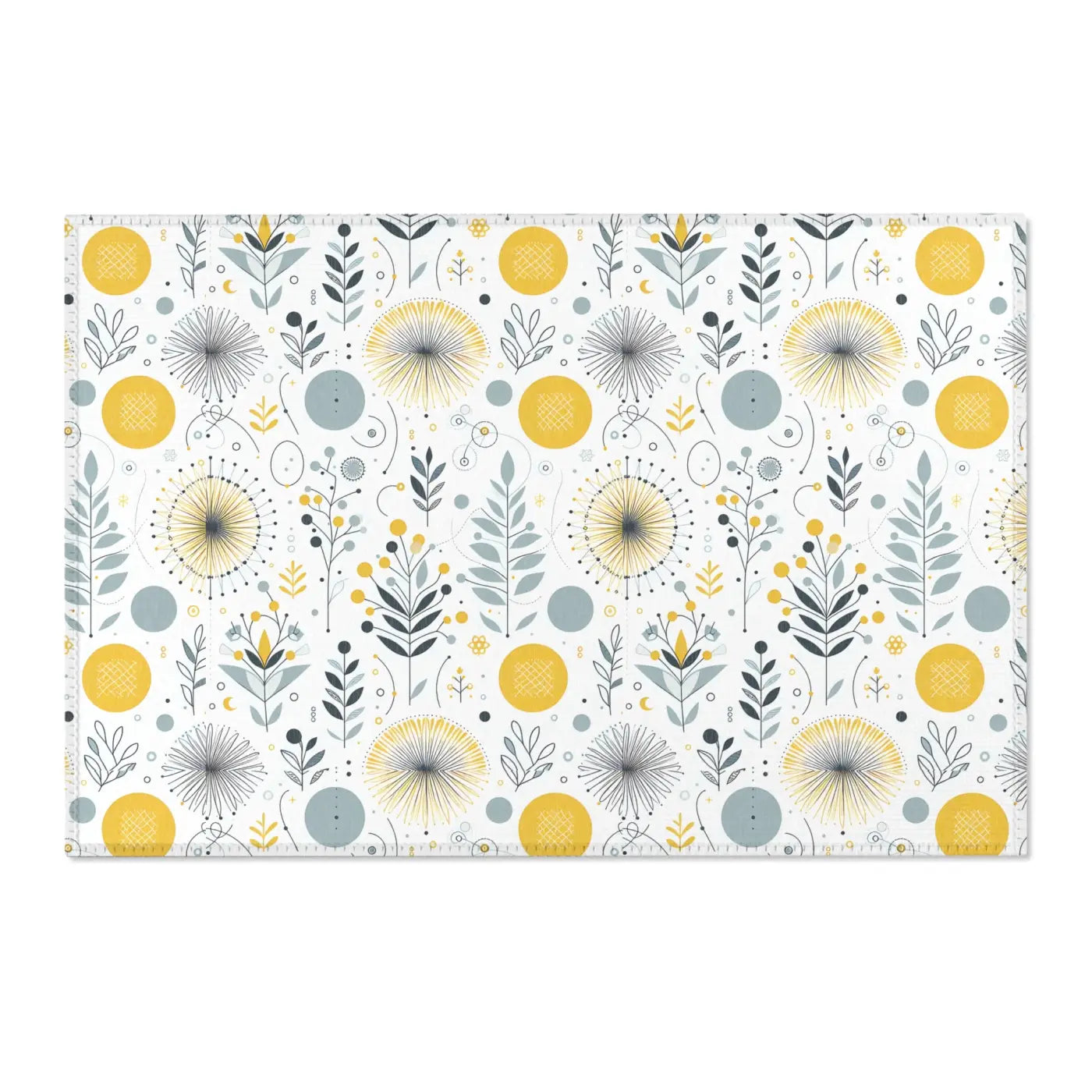 Bright Boho Floral Yellow Area Rug – Eco Fiber - Dipaliz