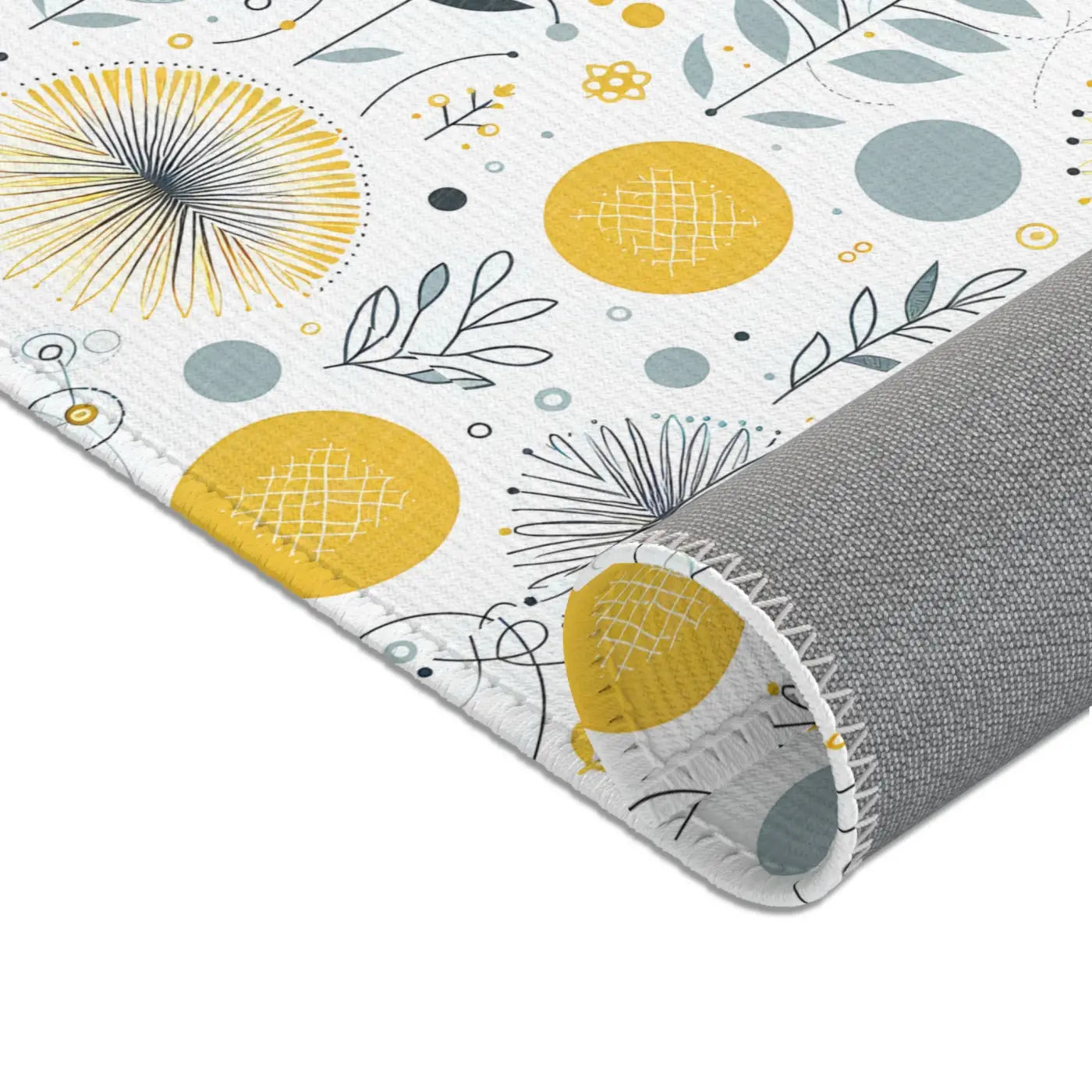 Bright Boho Floral Yellow Area Rug – Eco Fiber - Dipaliz