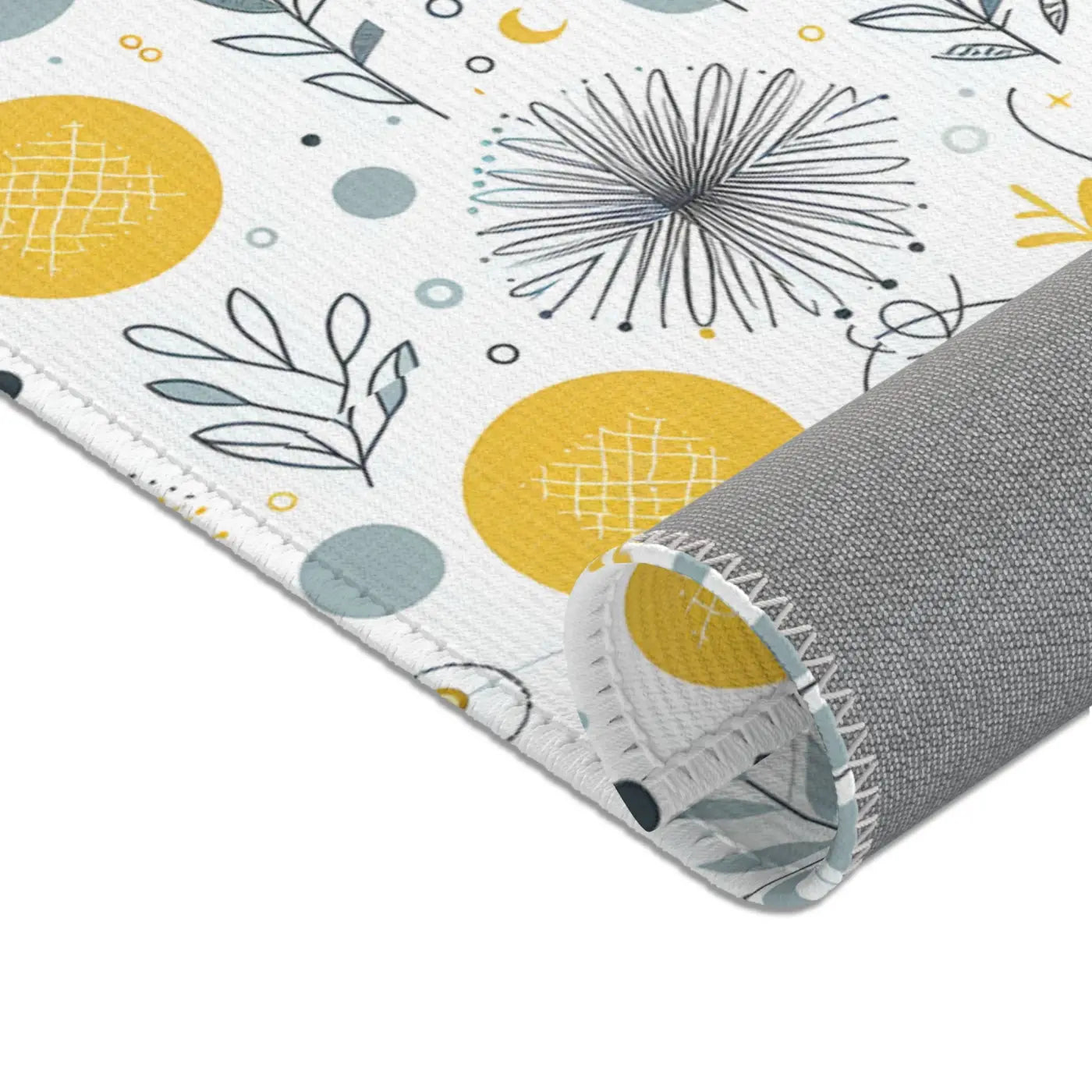 Bright Boho Floral Yellow Area Rug – Eco Fiber - Dipaliz