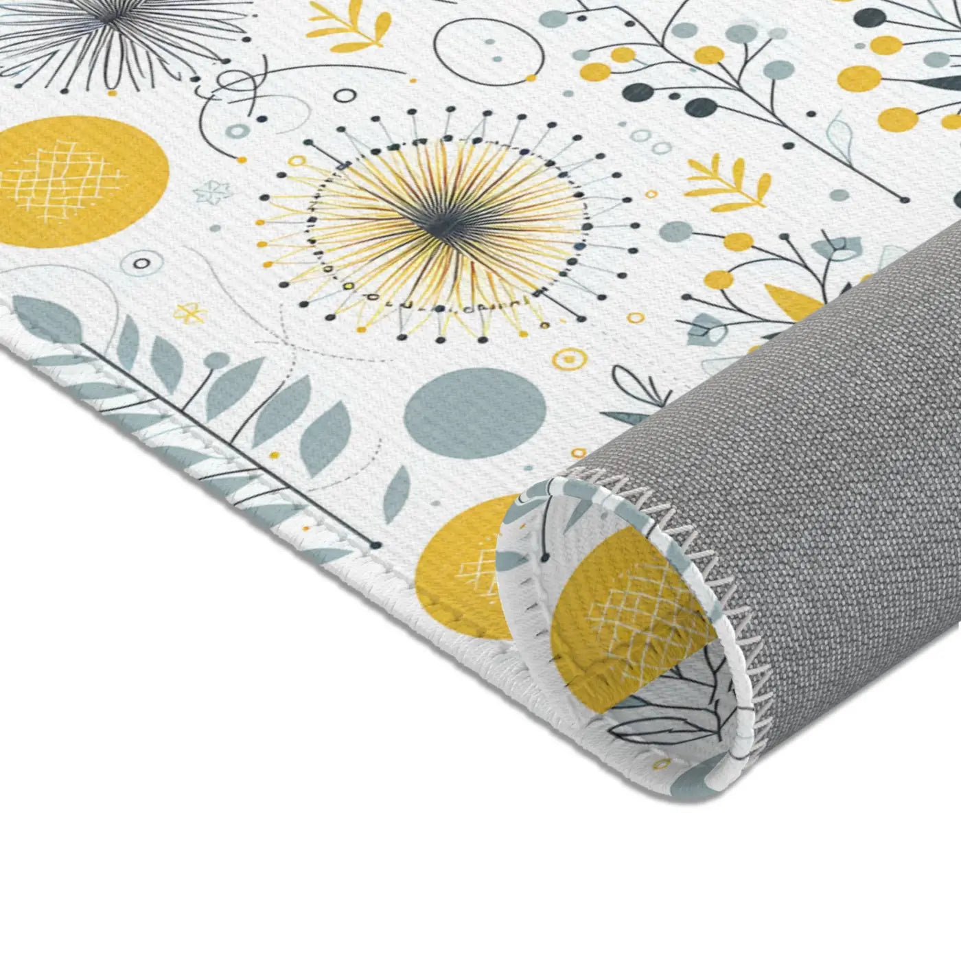 Bright Boho Floral Yellow Area Rug – Eco Fiber - Dipaliz