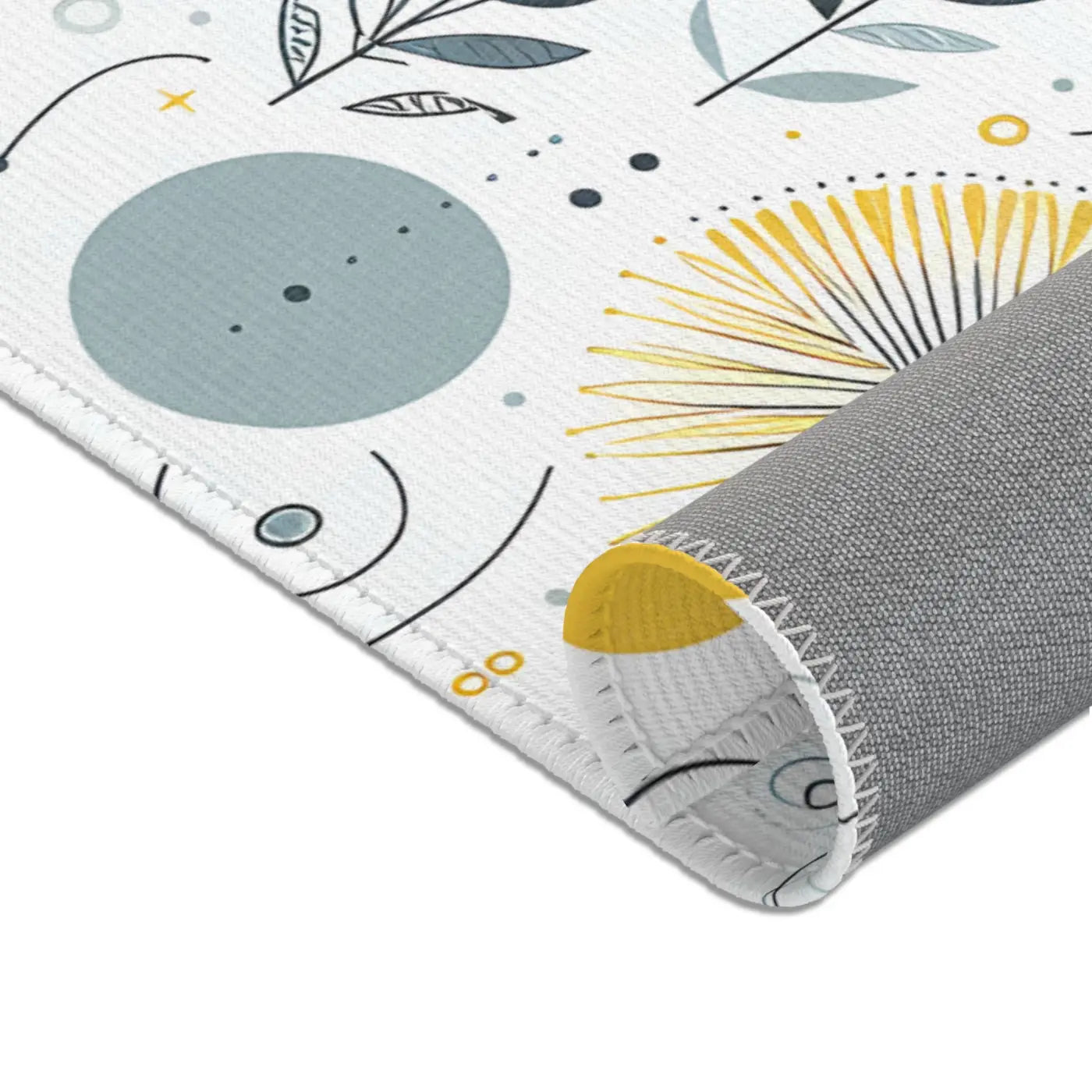 Bright Boho Floral Yellow Area Rug – Eco Fiber - Dipaliz