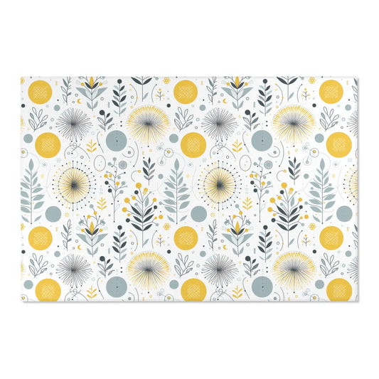 Bright Boho Floral Yellow Area Rug – Eco Fiber - Dipaliz