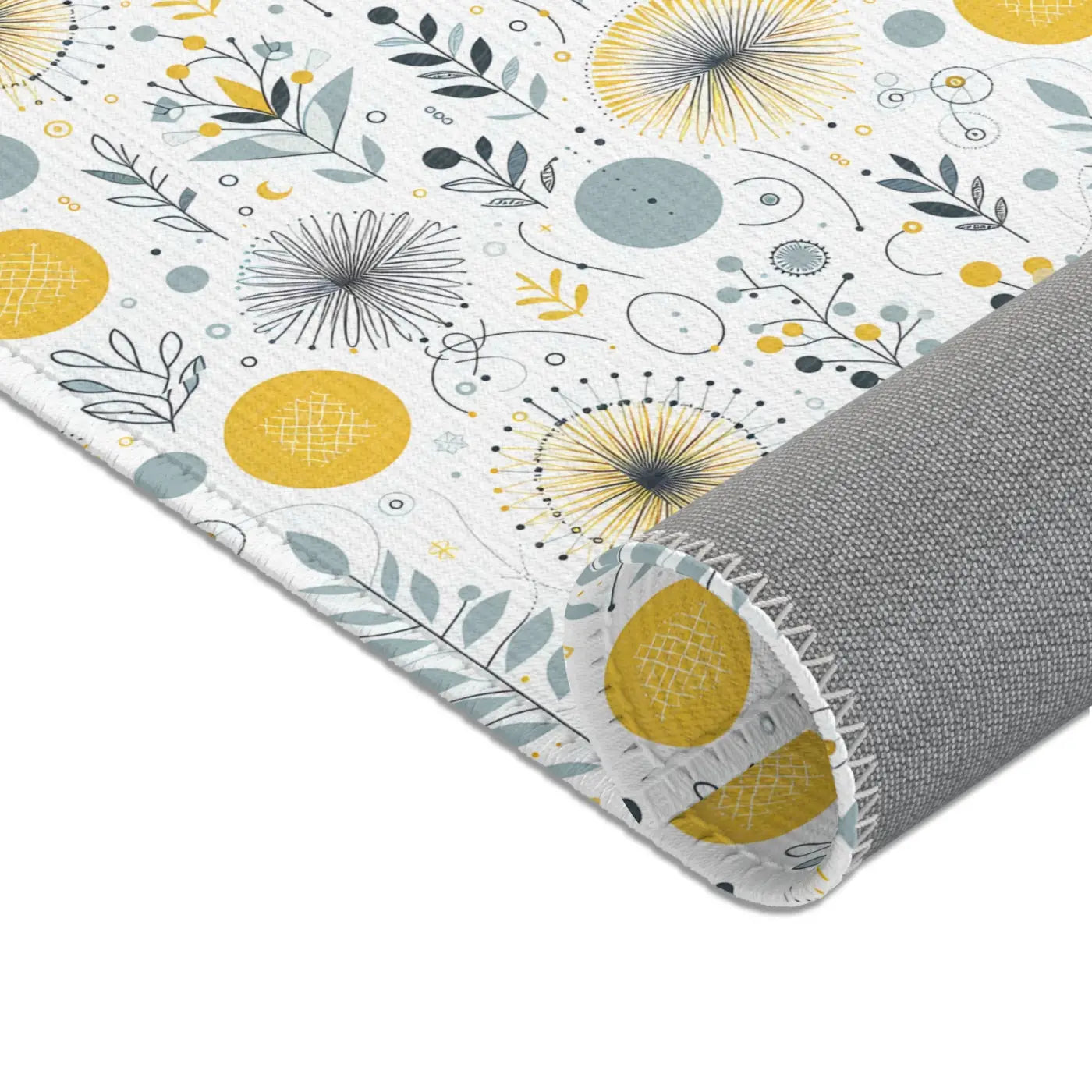 Bright Boho Floral Yellow Area Rug – Eco Fiber - Dipaliz