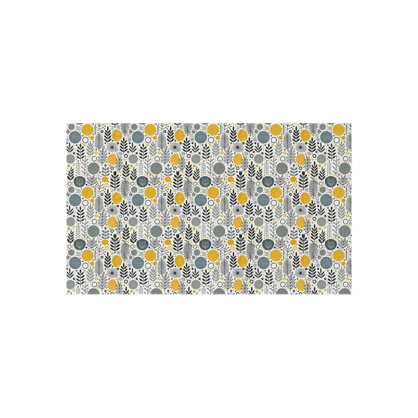 Floral Grey Outdoor Rug – Soft Polyester Chenille - Dipaliz