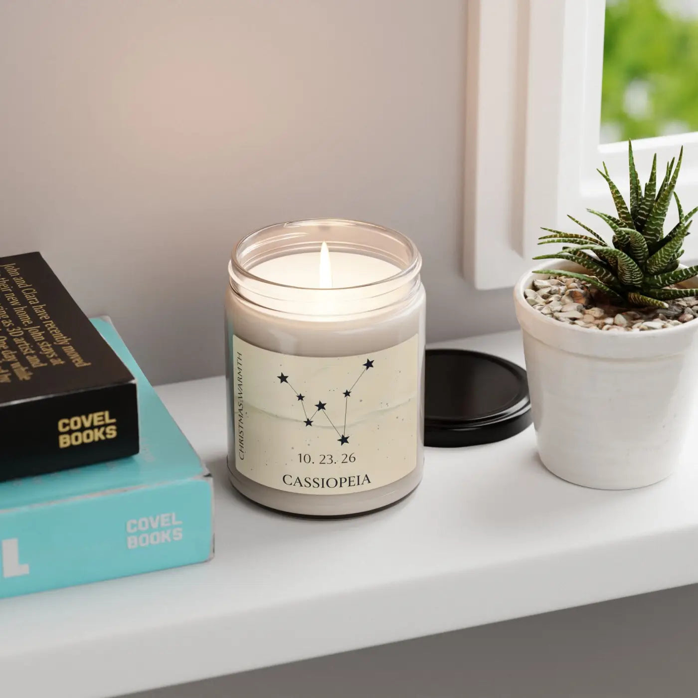 Personalized Cassiopeia Constellation Soy Candle - Dipaliz