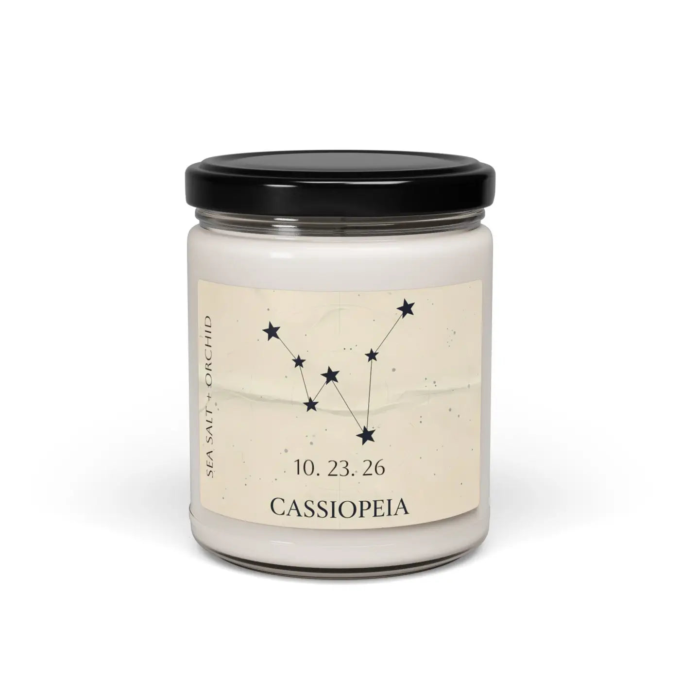 Personalized Cassiopeia Constellation Soy Candle - Dipaliz