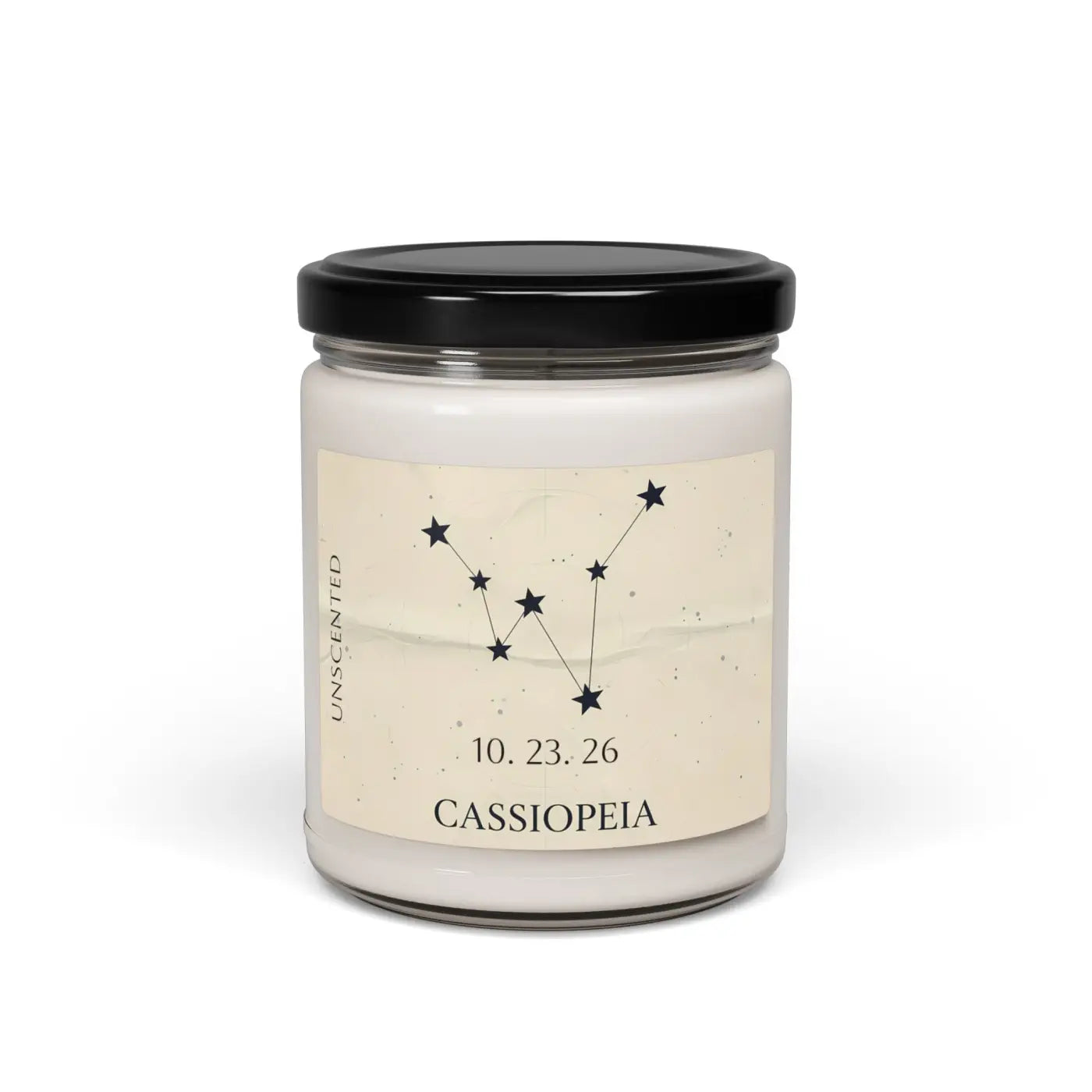 Personalized Cassiopeia Constellation Soy Candle - Dipaliz