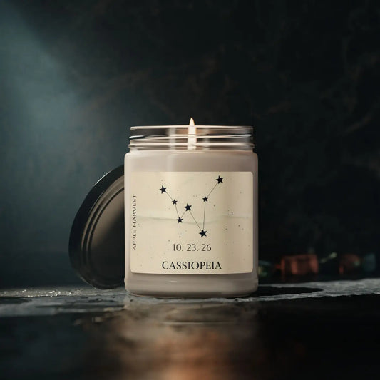 Personalized Cassiopeia Constellation Soy Candle - Dipaliz