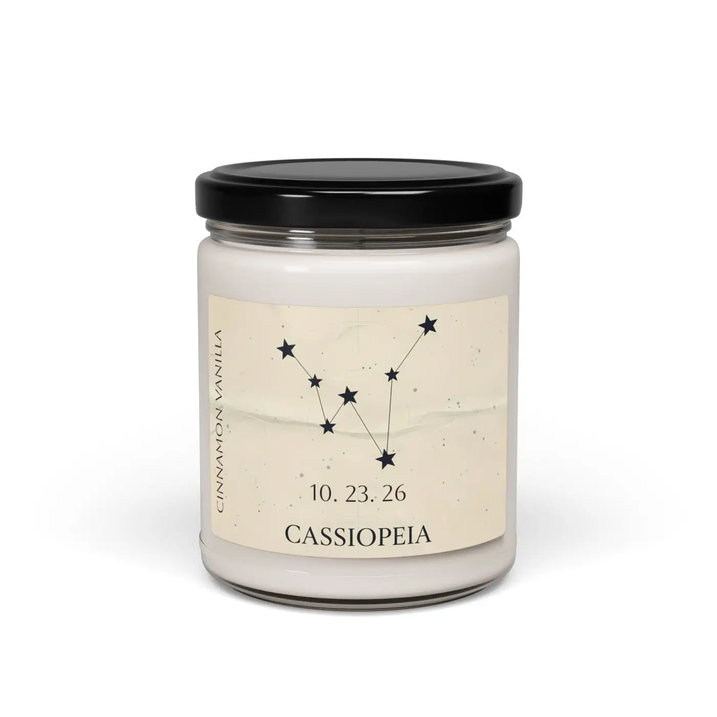 Personalized Cassiopeia Constellation Soy Candle - Dipaliz