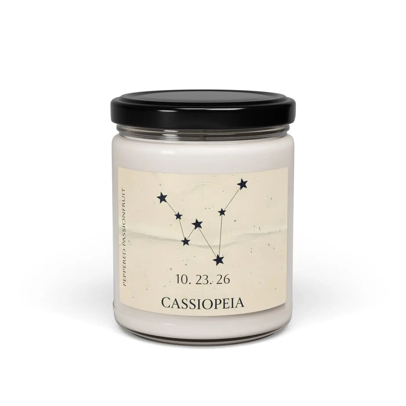 Personalized Cassiopeia Constellation Soy Candle - Dipaliz