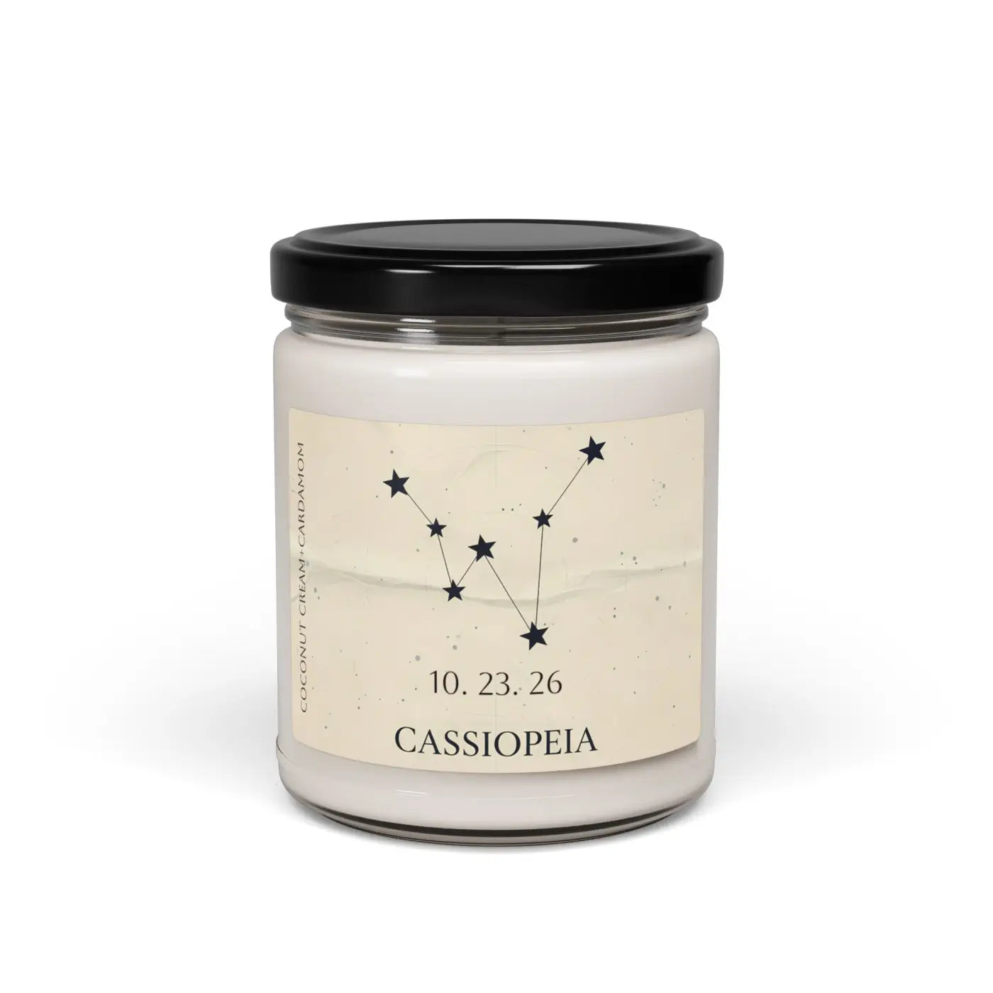 Personalized Cassiopeia Constellation Soy Candle - Dipaliz