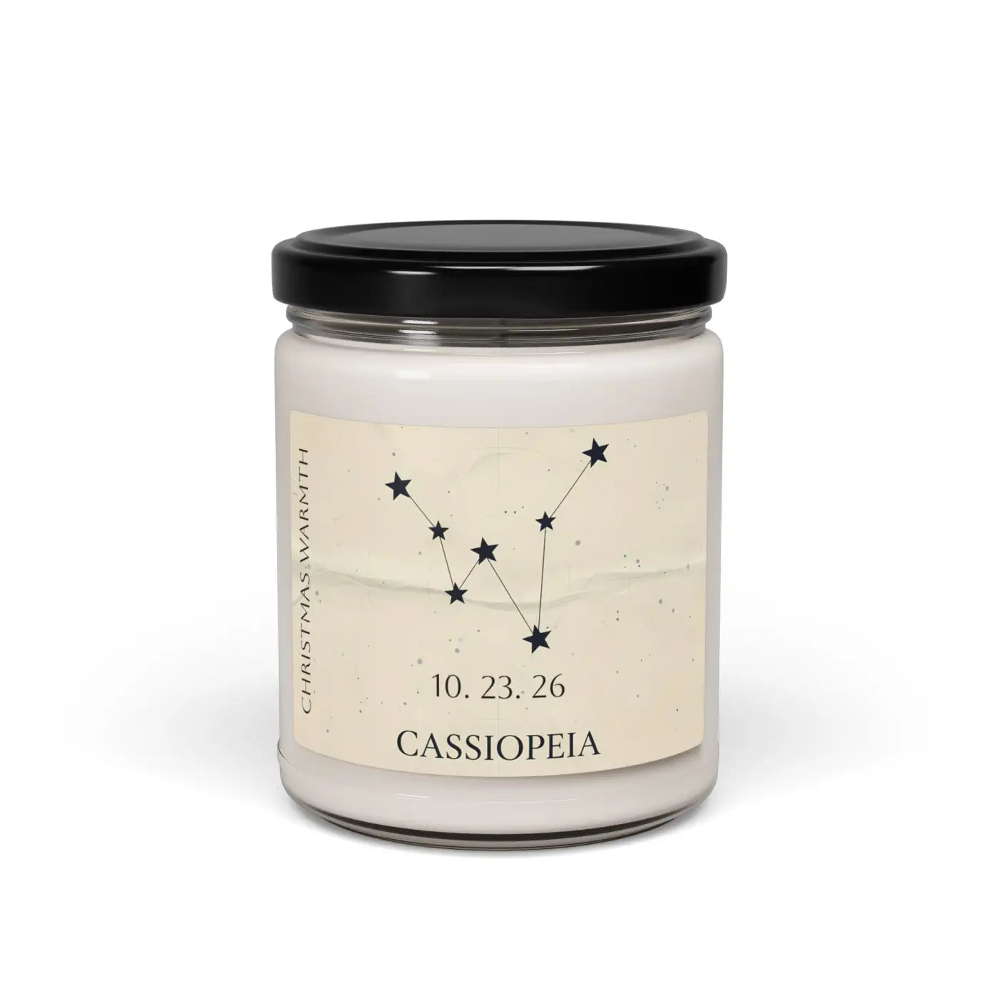 Personalized Cassiopeia Constellation Soy Candle - Dipaliz