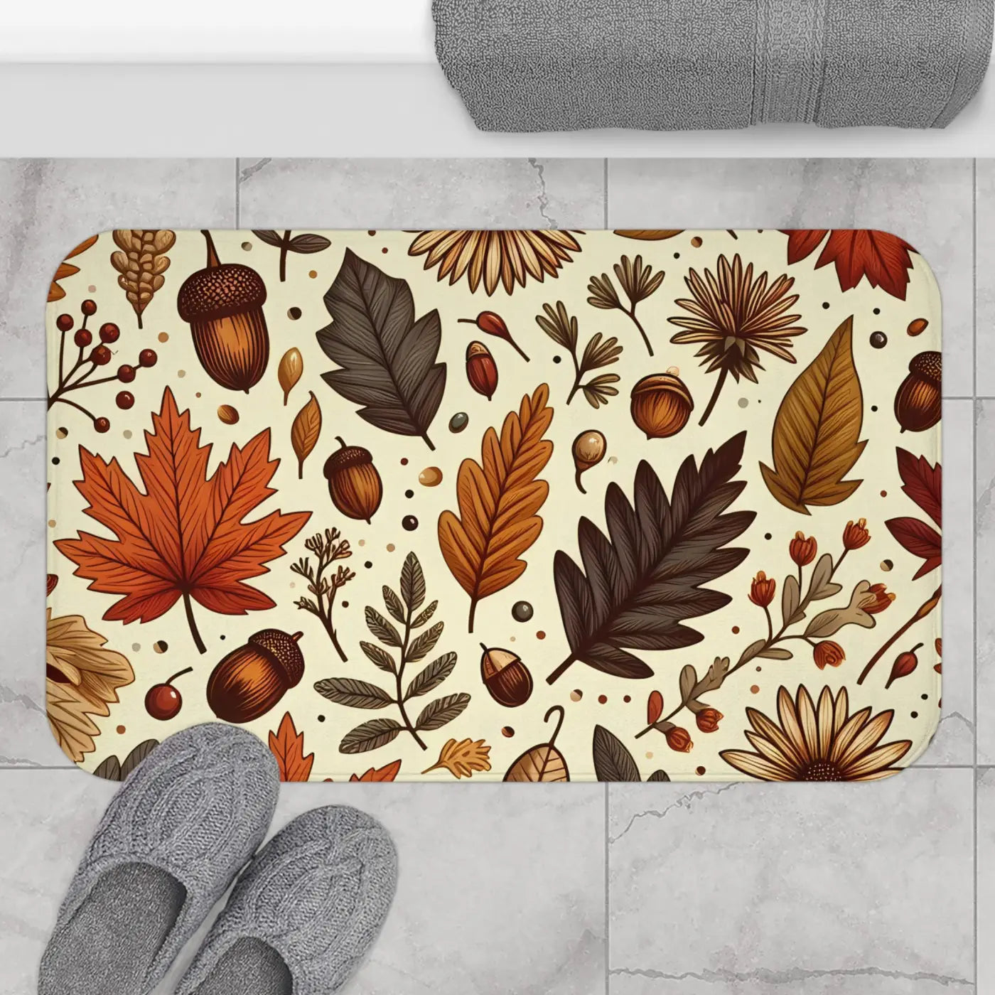 Vibrant Fall Foliage Bath Mat – Microfiber - Dipaliz