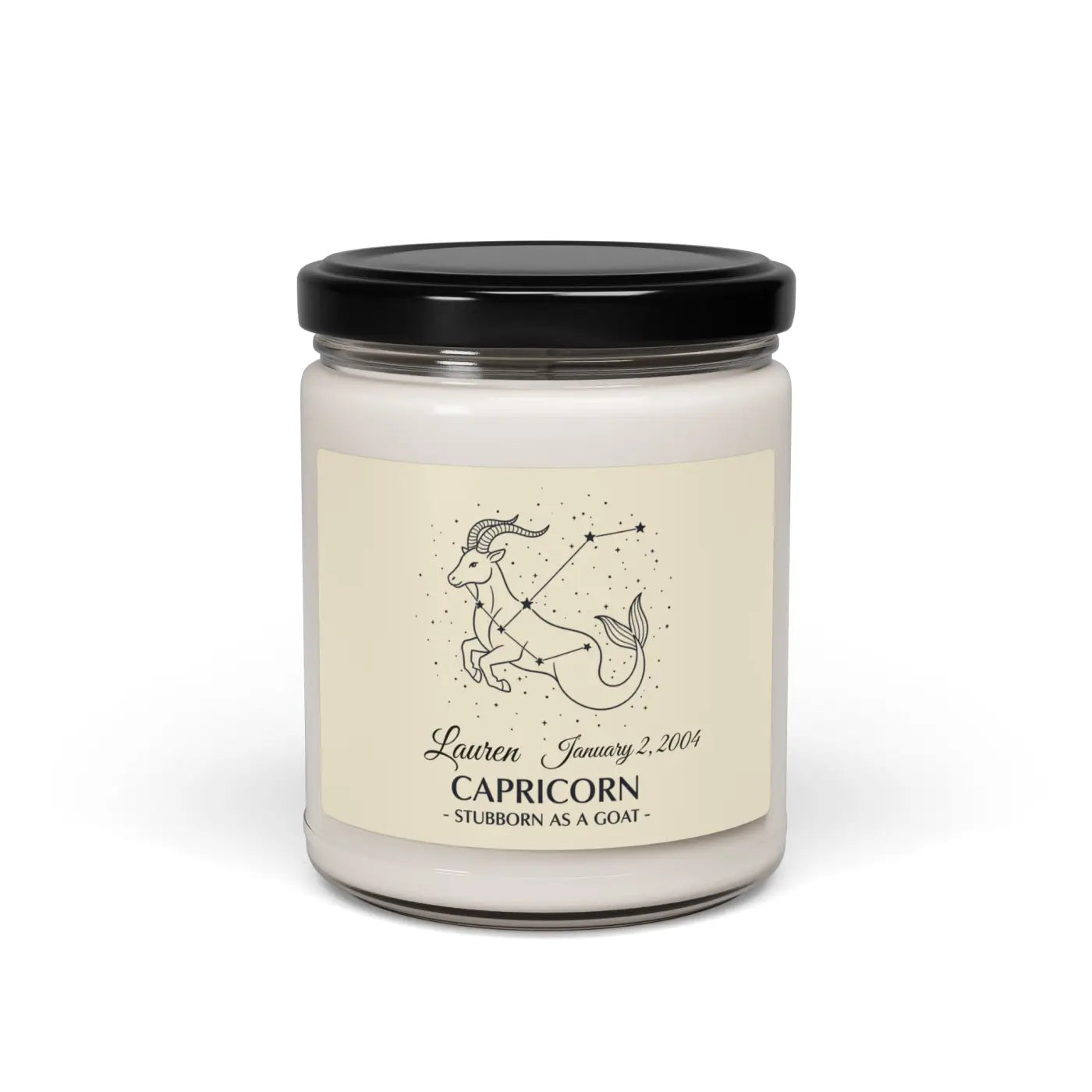 Custom Capricorn Zodiac Soy Candle Cinnamon - Dipaliz