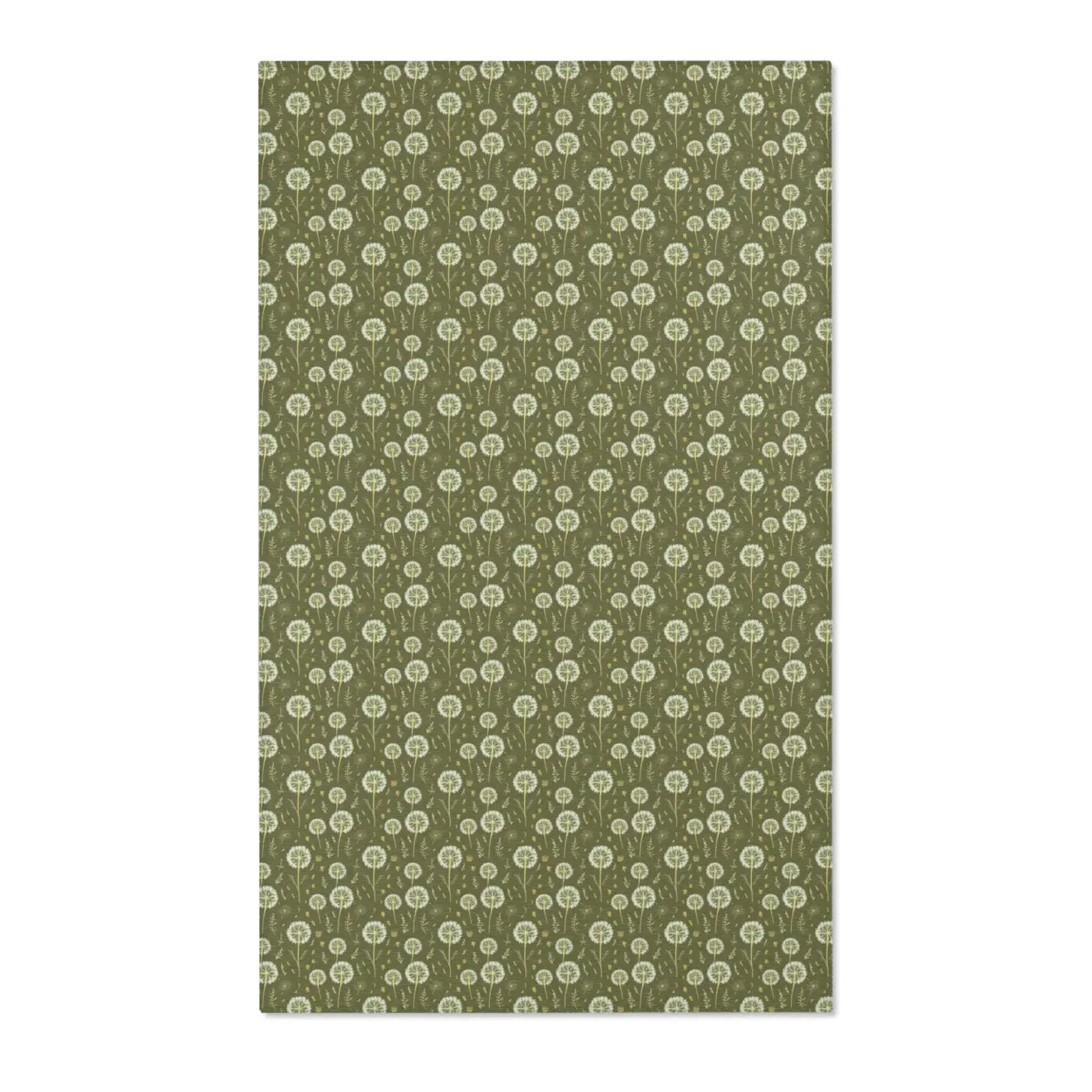 Green Dandelions Rug – Polyester Chenille - Dipaliz