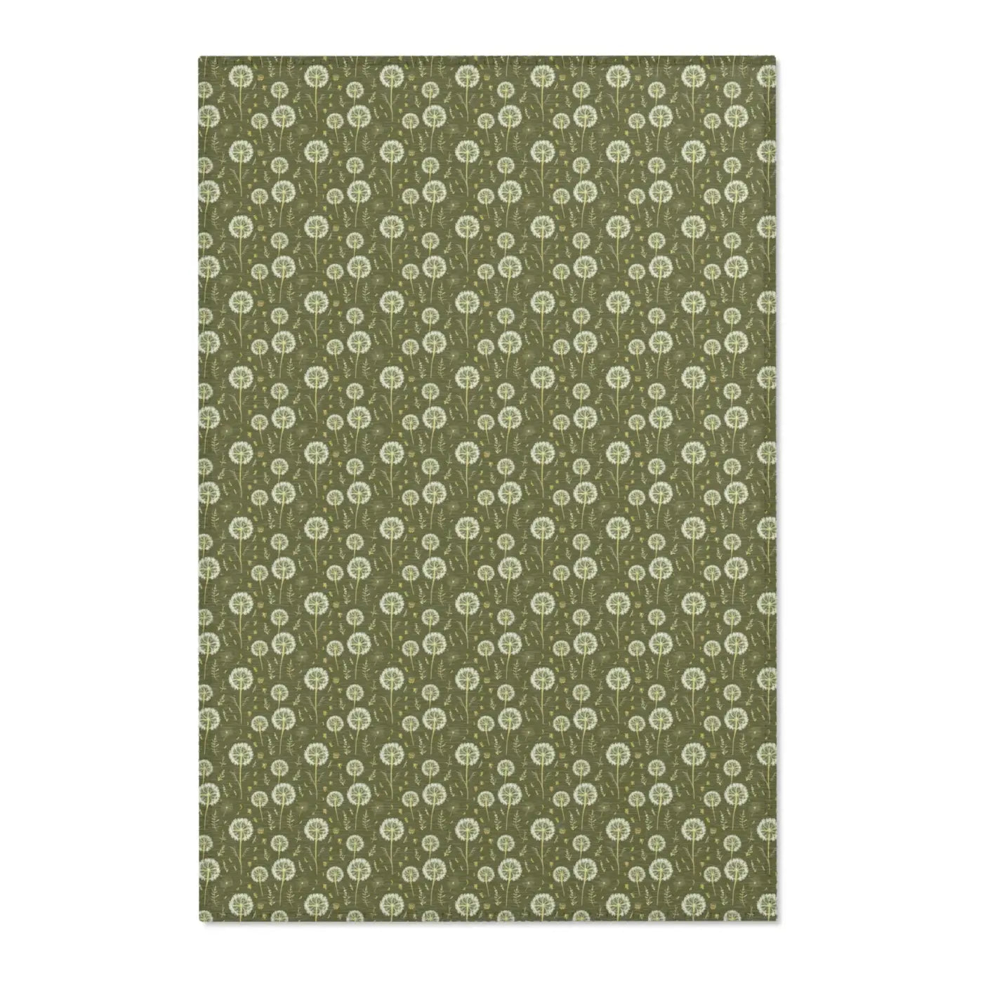 Green Dandelions Rug – Polyester Chenille - Dipaliz
