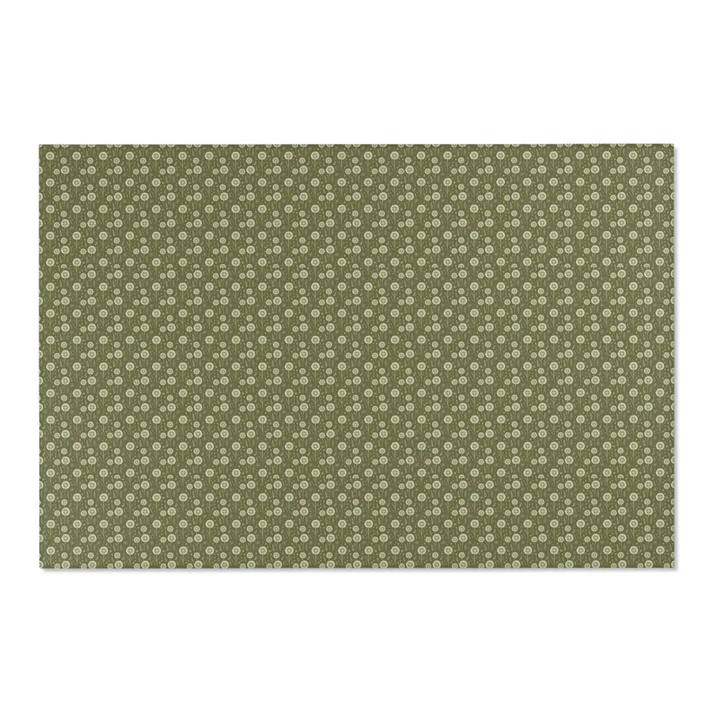 Green Dandelions Rug – Polyester Chenille - Dipaliz