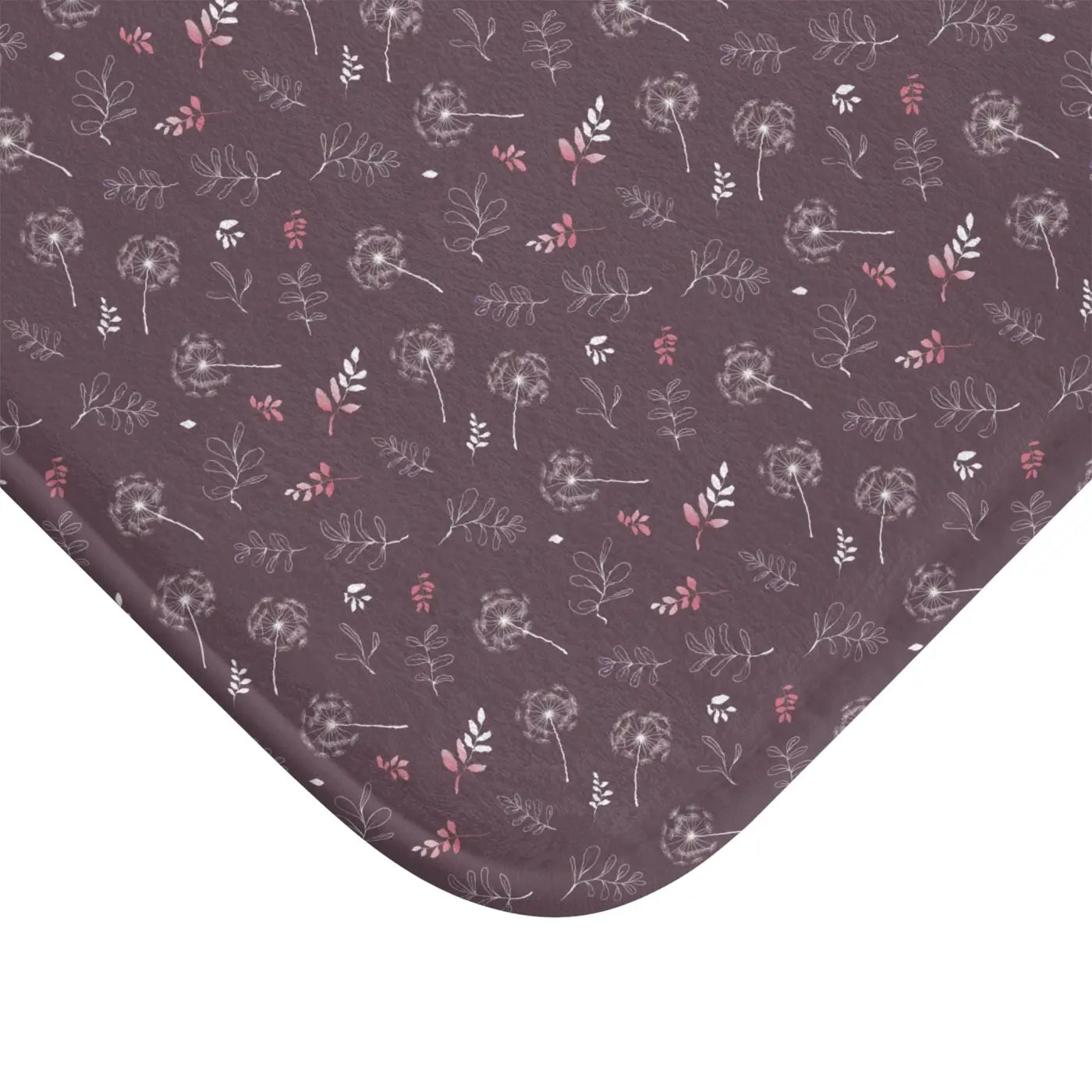 Mauve Bath Mat Dandelion – Microfiber Decor - Dipaliz