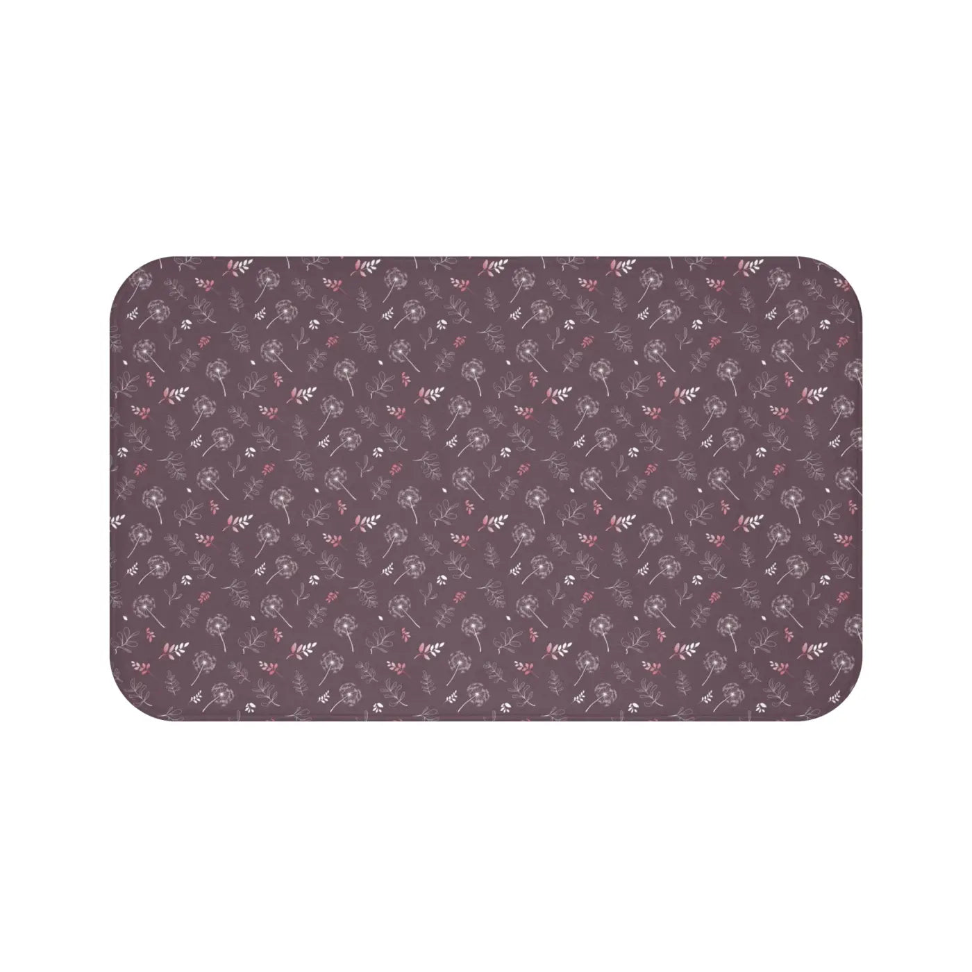 Mauve Bath Mat Dandelion – Microfiber Decor - Dipaliz