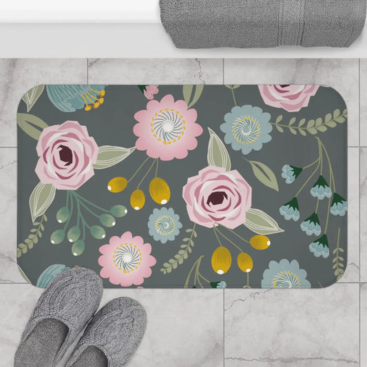 Floral Pattern Bath Mat – Microfiber Rug - Dipaliz