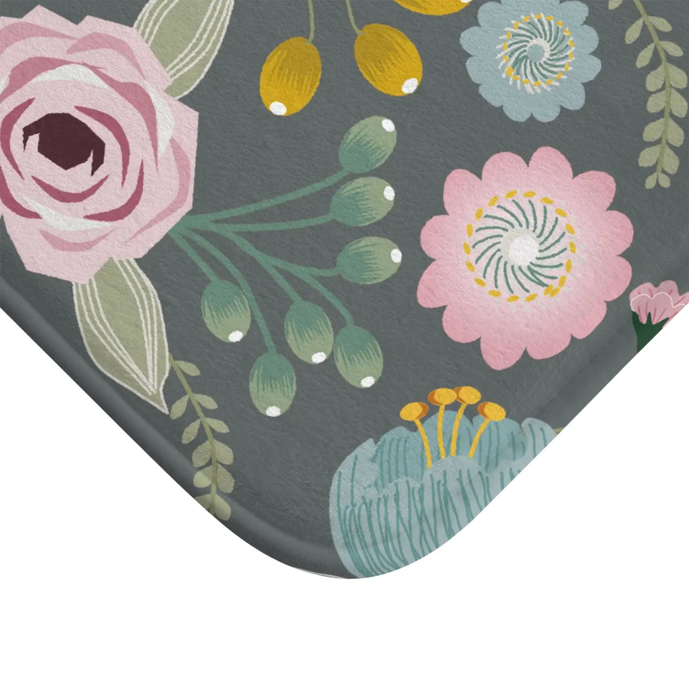 Floral Pattern Bath Mat – Microfiber Rug - Dipaliz