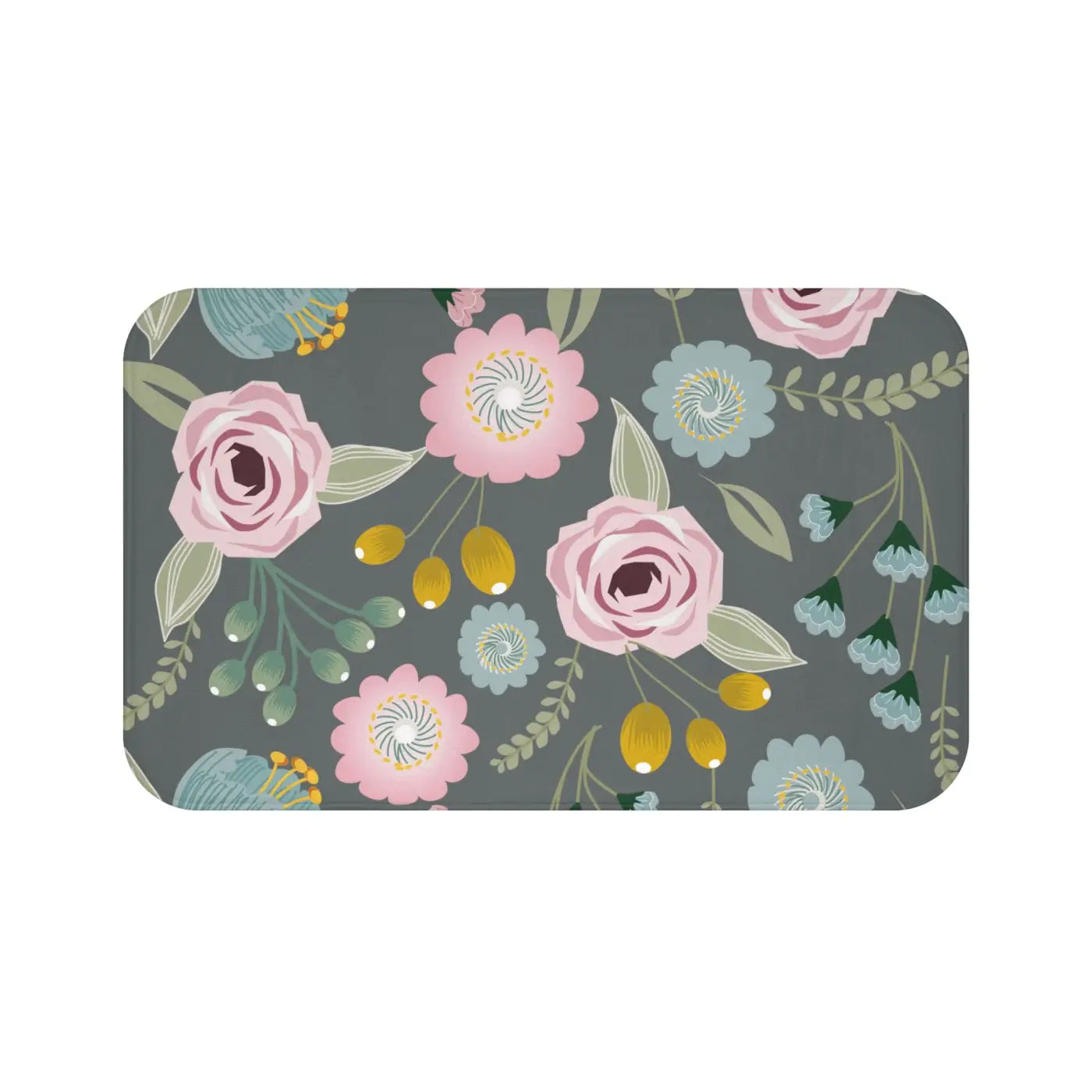Floral Pattern Bath Mat – Microfiber Rug - Dipaliz