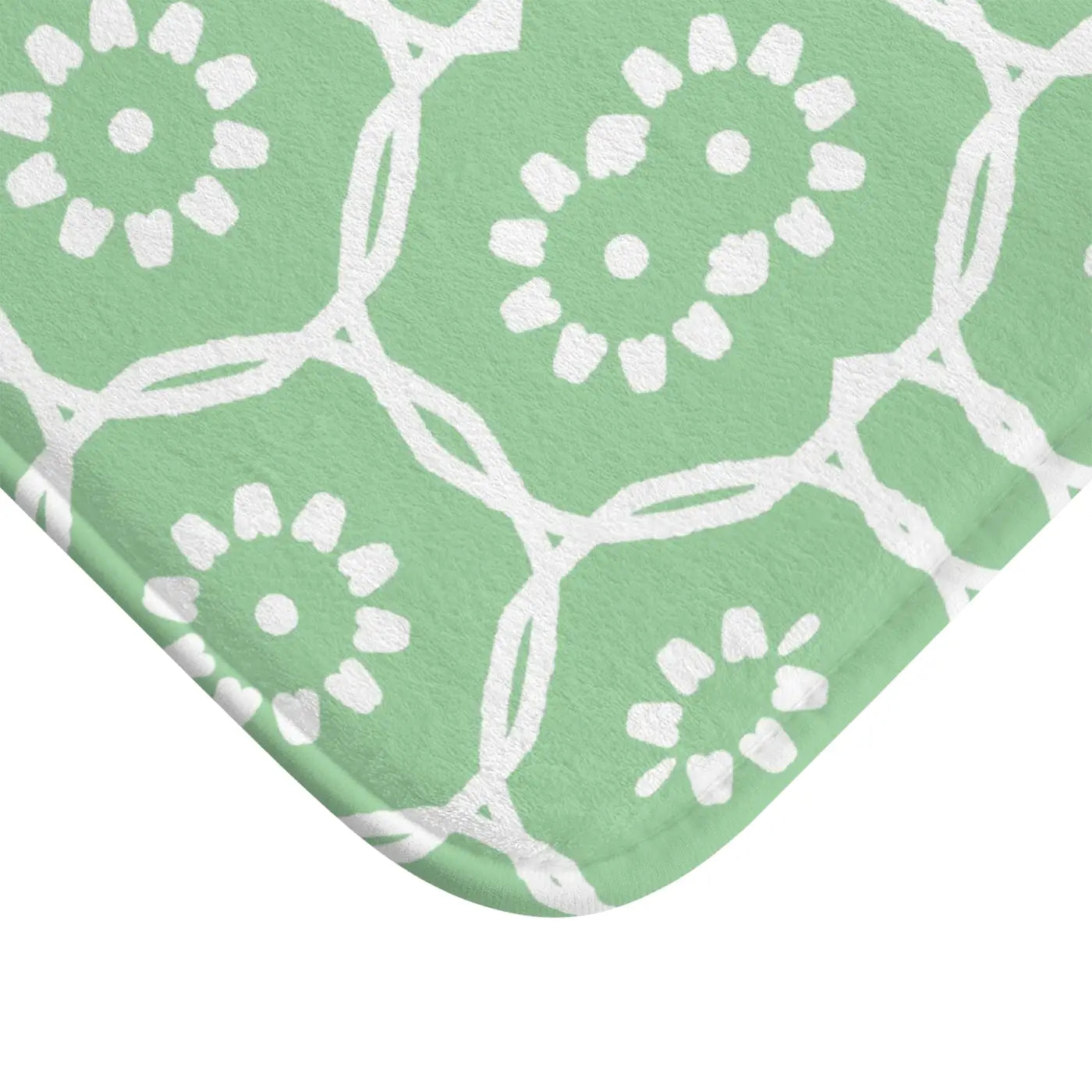 Green Geometric Bath Mat – Soft Microfiber - Dipaliz