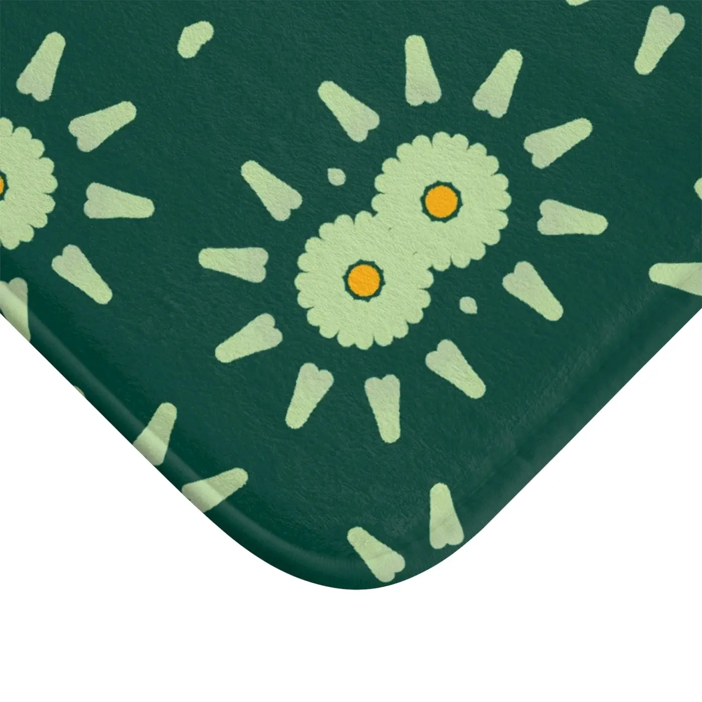 Green Geometric Bath Mat – Non Slip Microfiber - Dipaliz