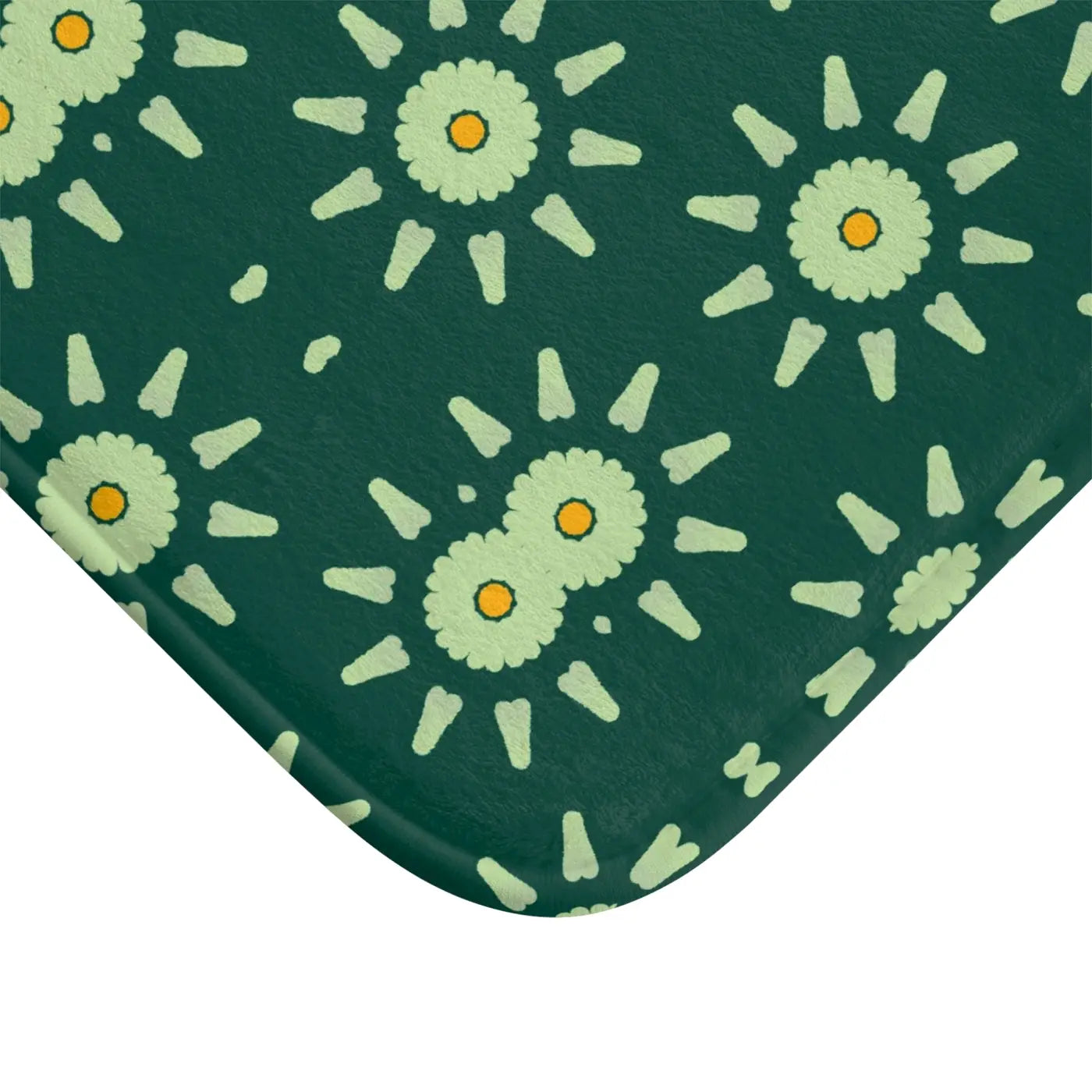Green Geometric Bath Mat – Non Slip Microfiber - Dipaliz
