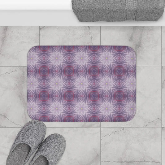 Purple Geometric Bath Mat – Soft Microfiber - Dipaliz