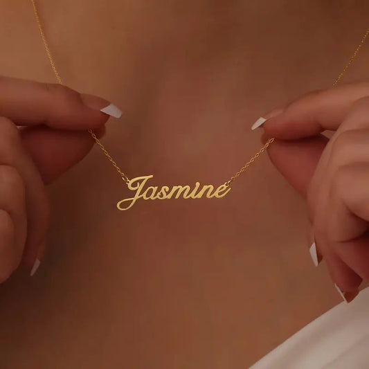 Nombre Real Bañados En Oro Letras Y Números Ingleses Collar
