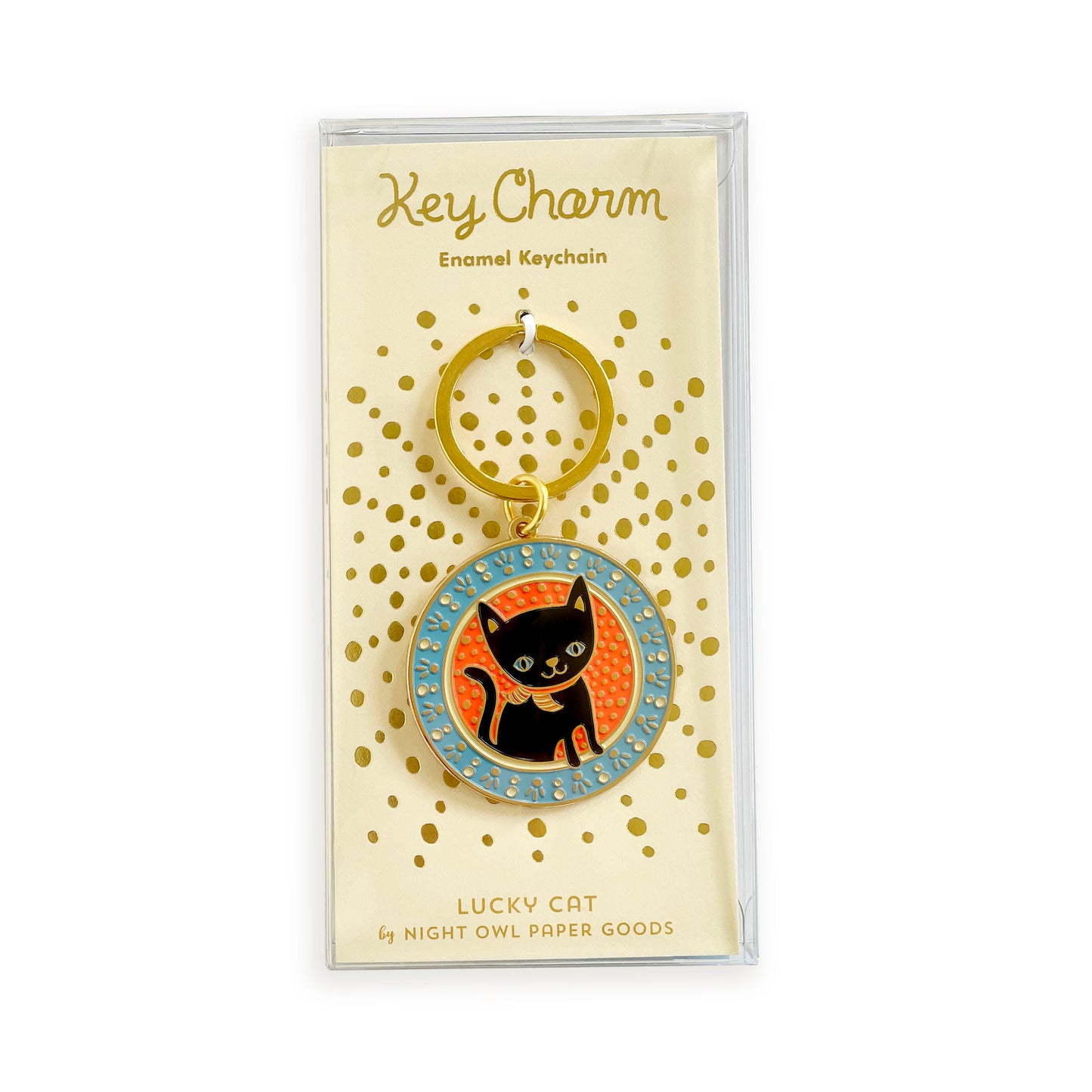 Black Cat Enamel Keychain