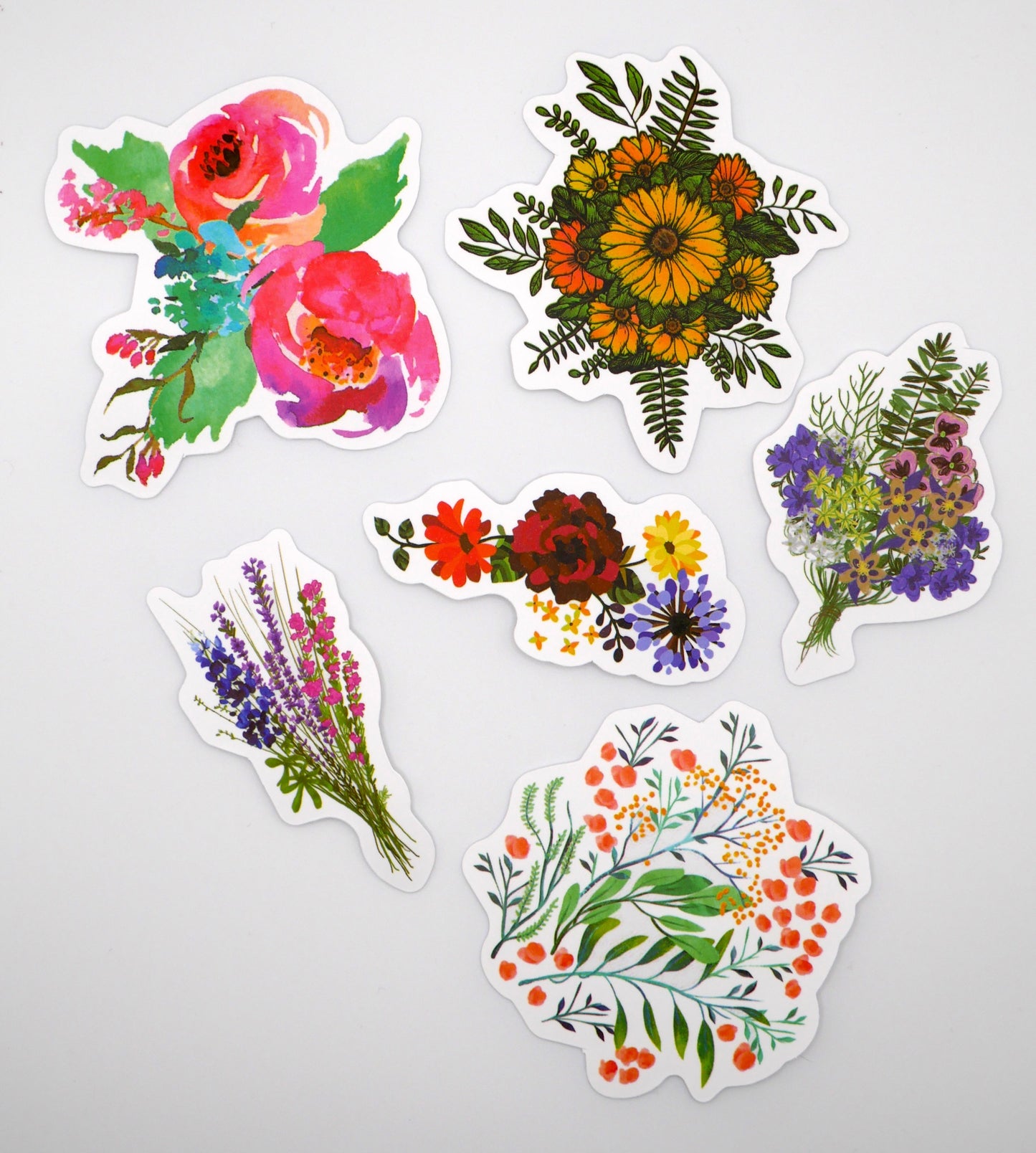 Floral, Cactus, Plant, & Mushroom Sticker Packs (Set of 10)