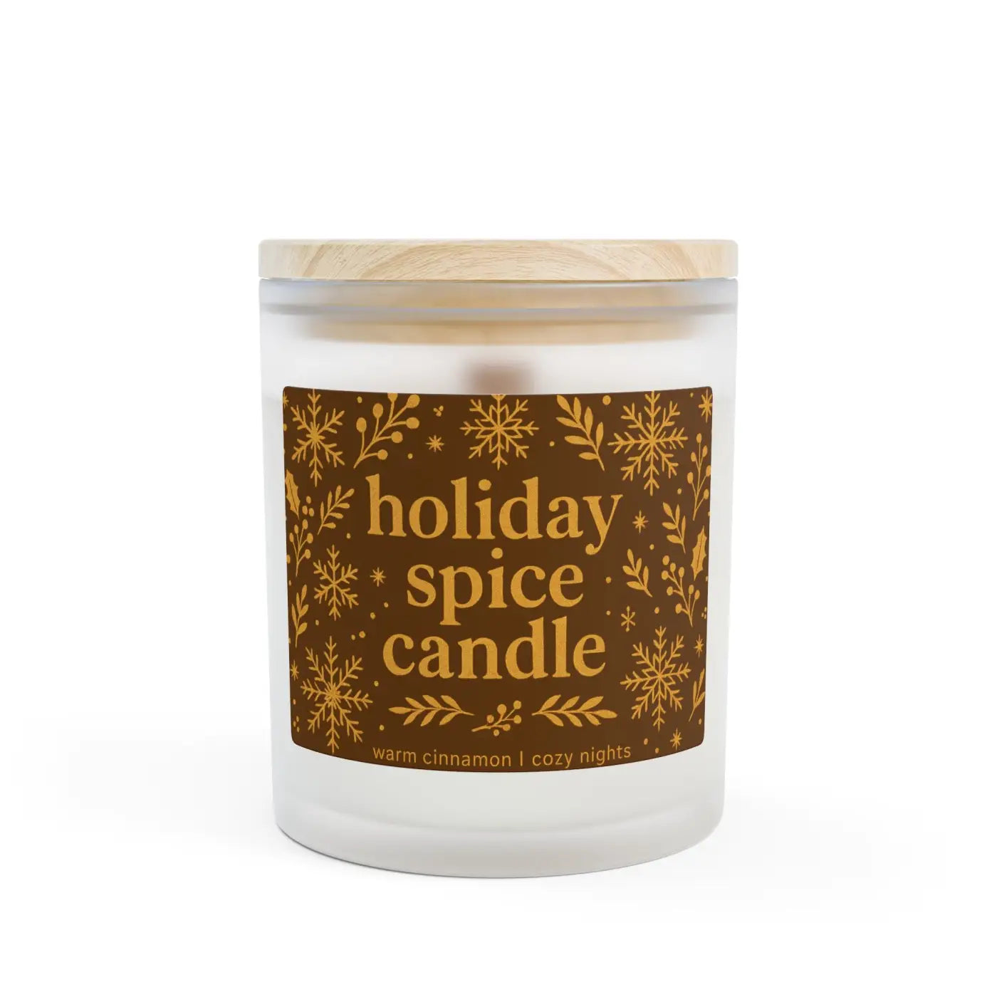 Frosted Spice Soy Candle – Wooden Wick Crackle - Dipaliz