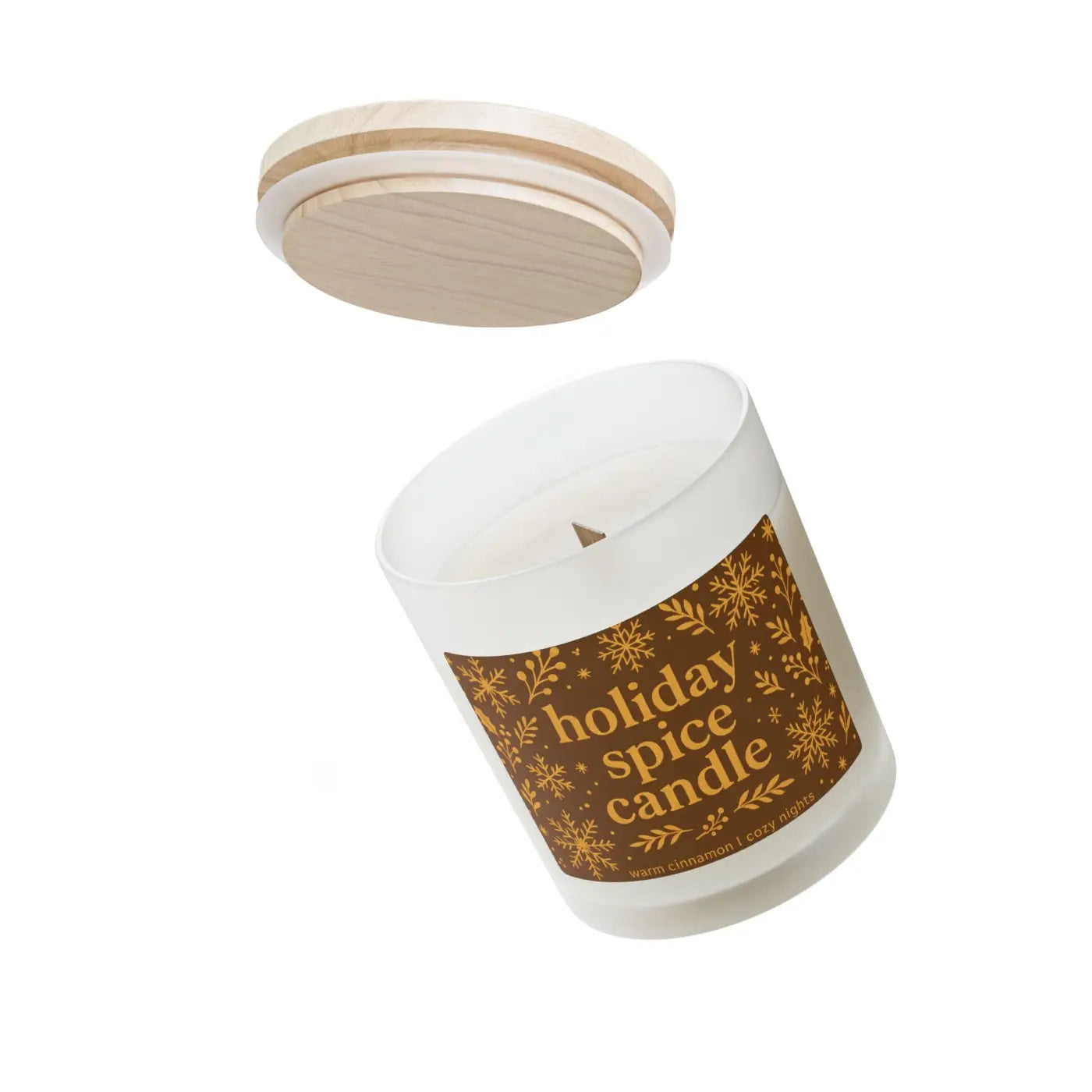 Frosted Spice Soy Candle – Wooden Wick Crackle - Dipaliz