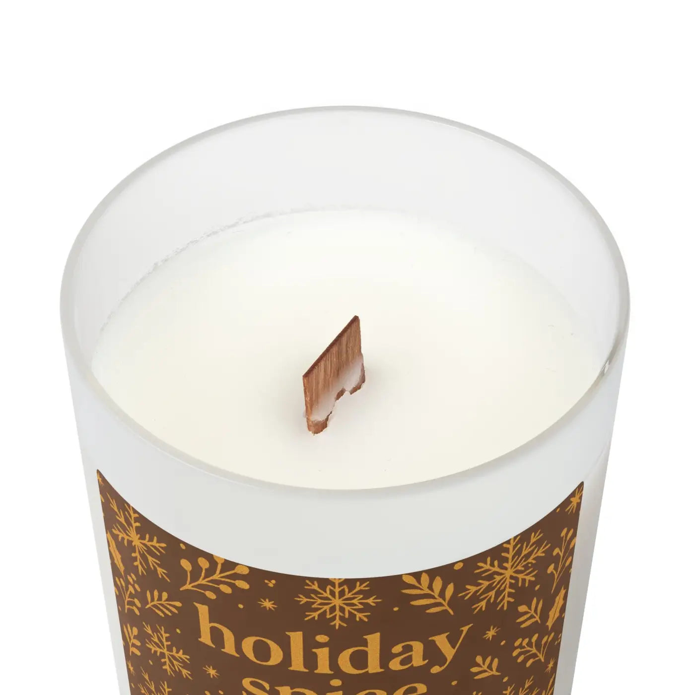 Frosted Spice Soy Candle – Wooden Wick Crackle - Dipaliz