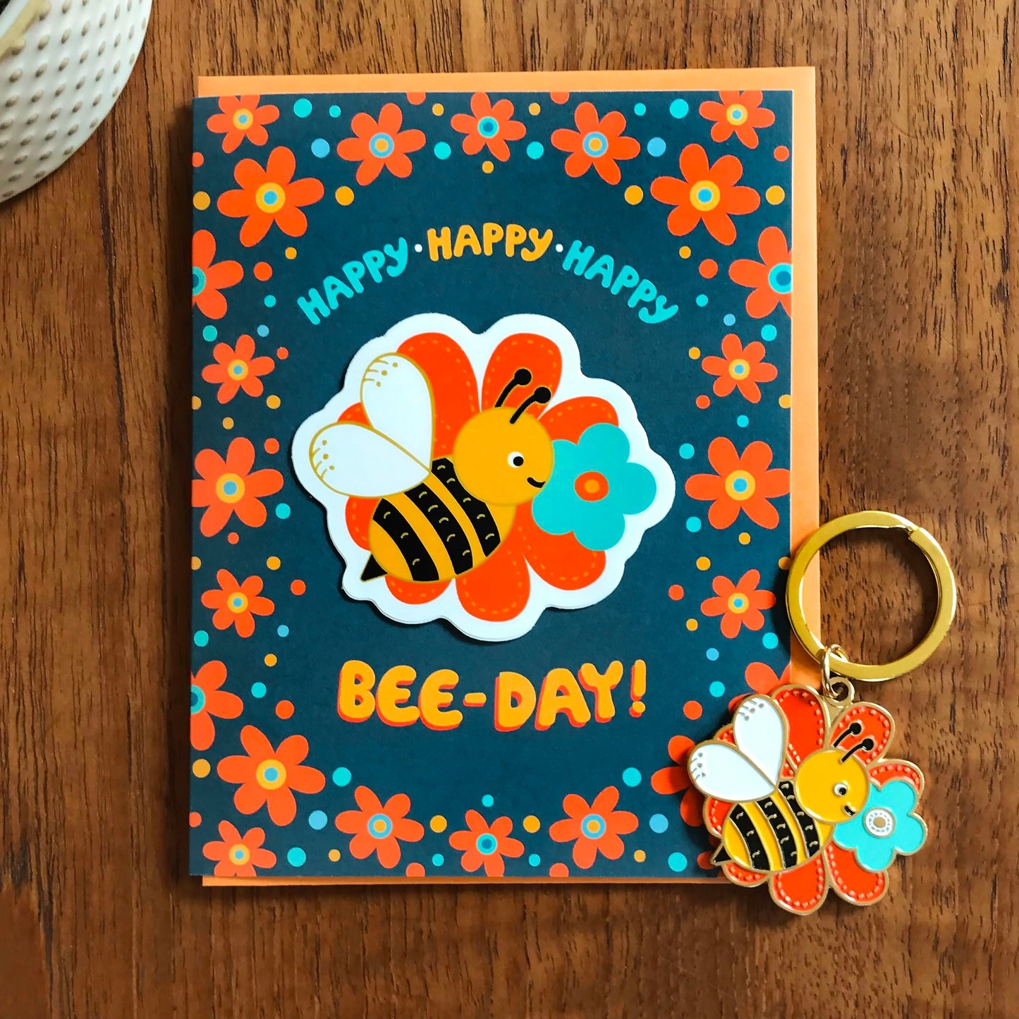 Bumble Bee Enamel Keychain