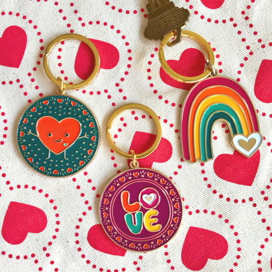 Rainbow Enamel Keychain